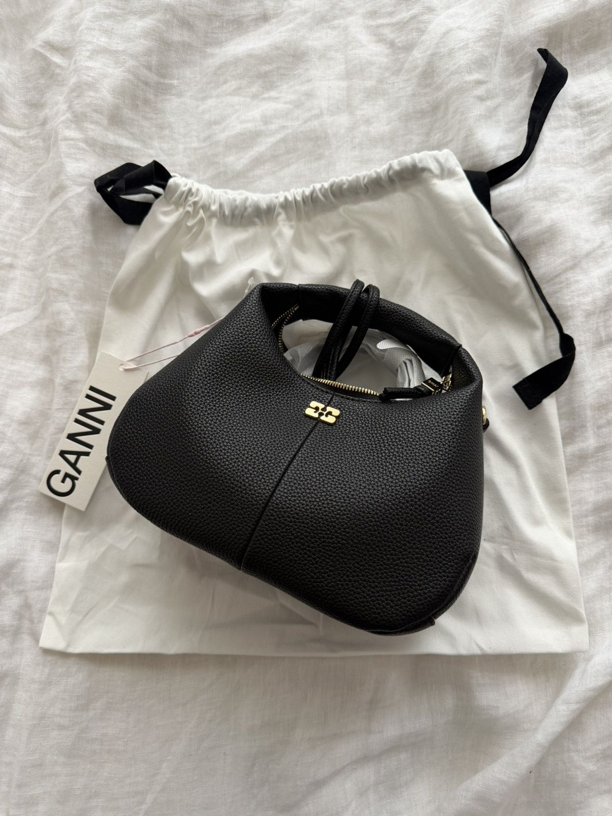 Ganni Ganni Black Mini Hobo Bag Size ONE SIZE - 9 Thumbnail
