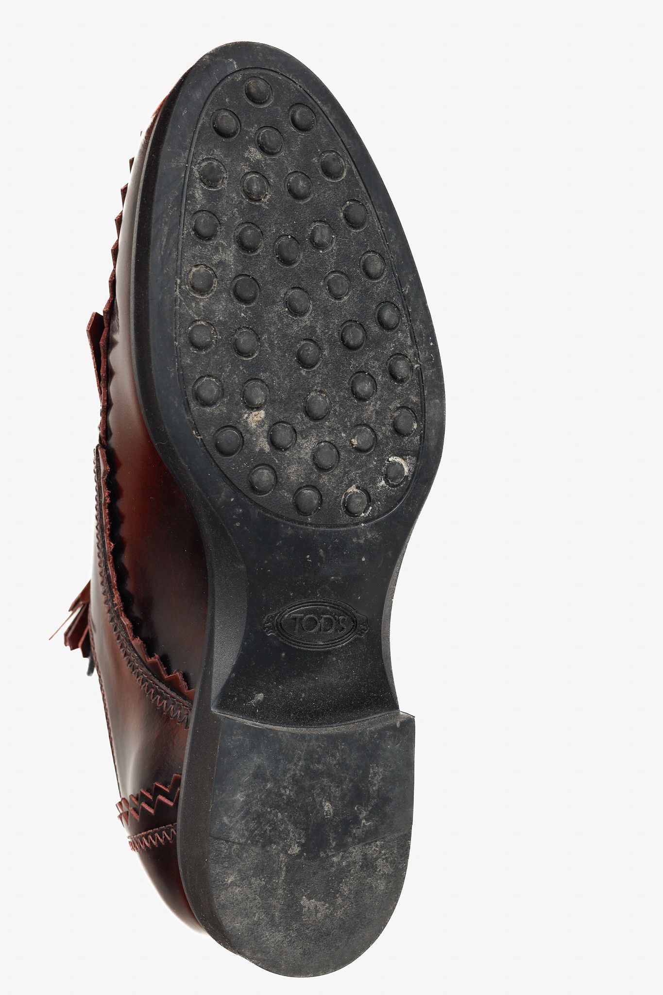 Tod's Tod’s Bordeaux Gomma Frangia Leather Derby Shoes Size US 6 / IT 36 - 5 Thumbnail