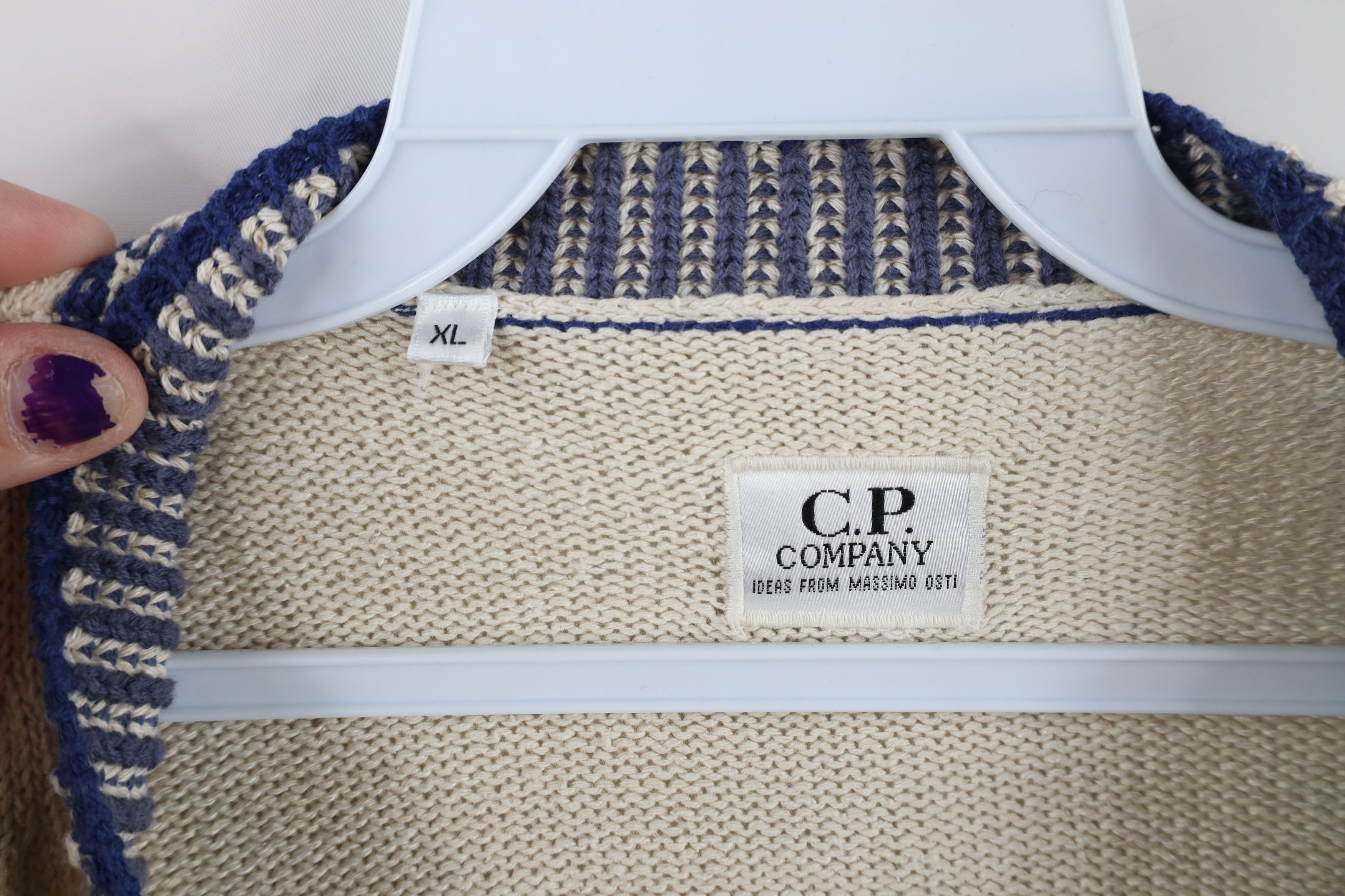 C.P. Company Vintage 90s CP Company Massimo Osti Knit V-Neck Sweater Size US XL / EU 56 / 4 - 4 Thumbnail