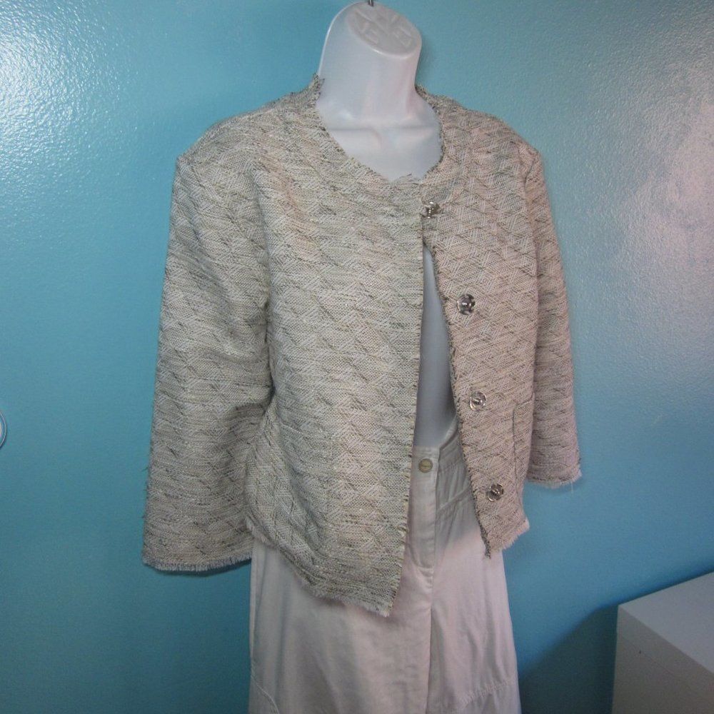 Limi Feu Mimi Mua Cropped Summer Tweed Snap Front Blazer Womens Size Size S / US 4 / IT 40 - 8 Thumbnail