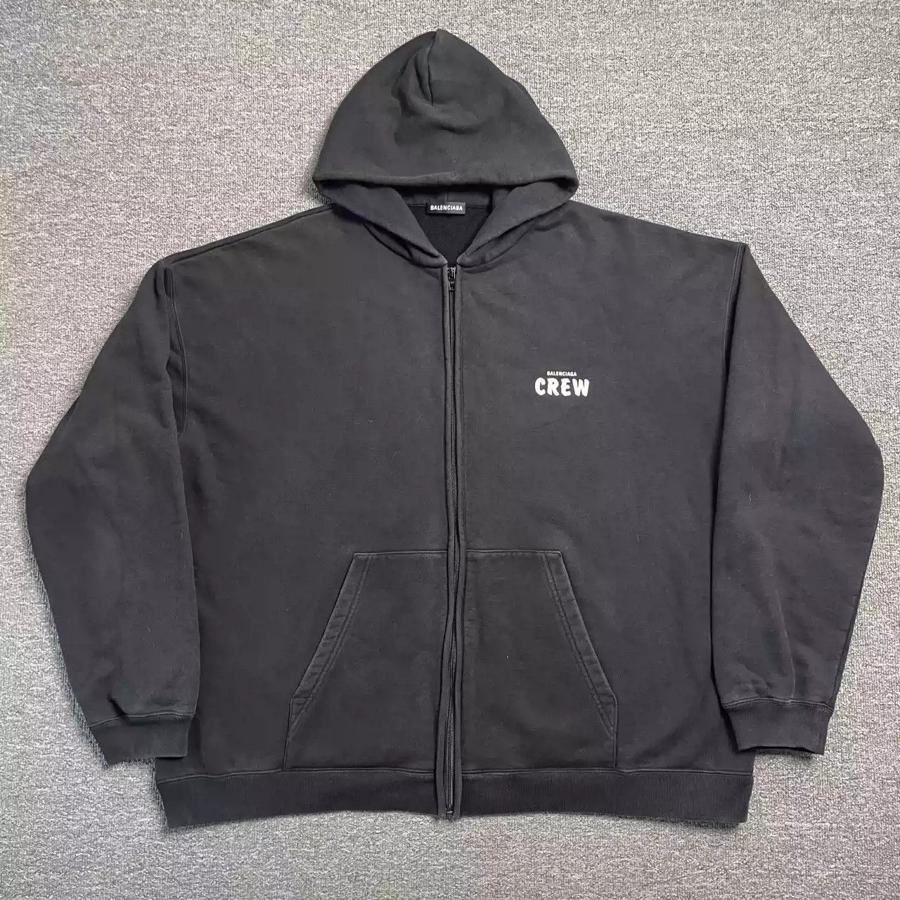 Balenciaga Balenciaga Black Crew Zip-up Hoodie | Grailed