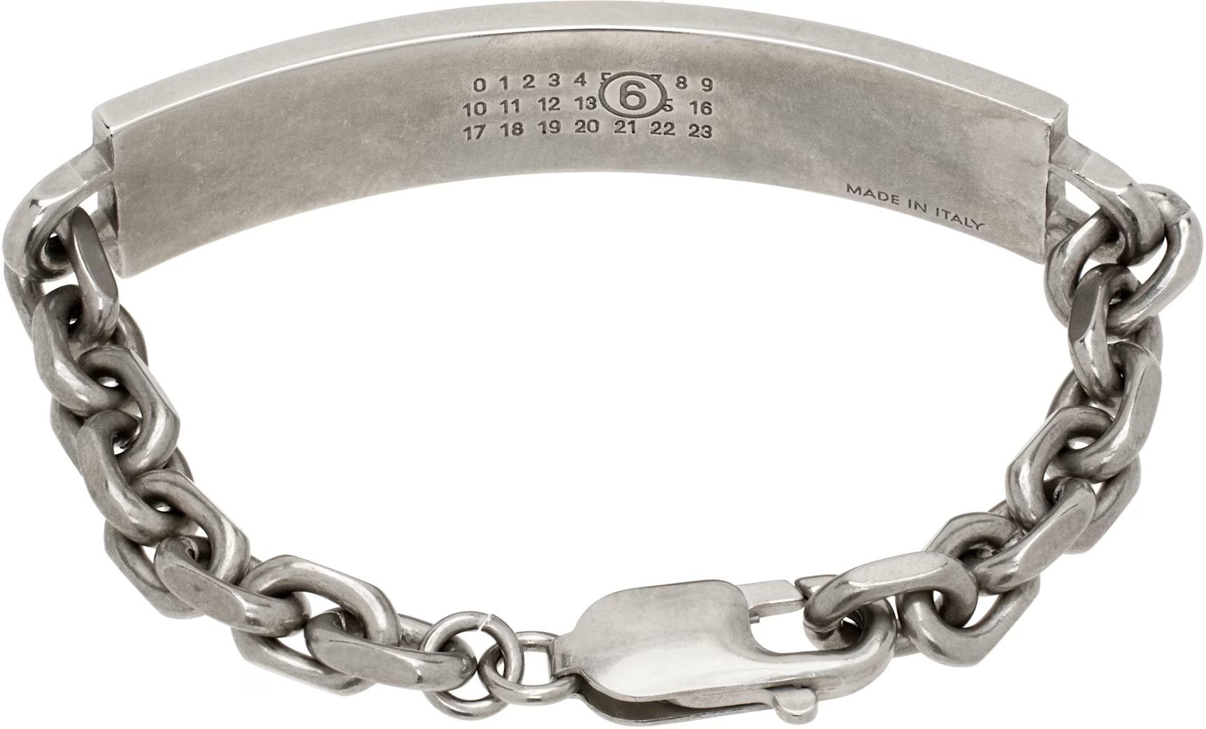 MM6 × Maison Margiela MM6 Maison Margiela Silver & White Numeric Bracelet Size ONE SIZE - 2 Thumbnail