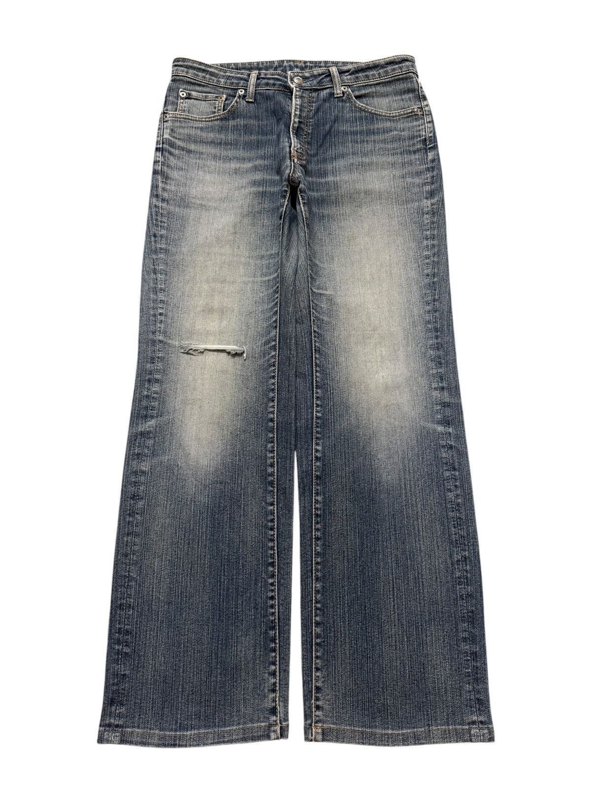KMRii Vintage Y2K Japanese Brand Faded Wash Distress Straight Leg Size US 31 - 1 Thumbnail