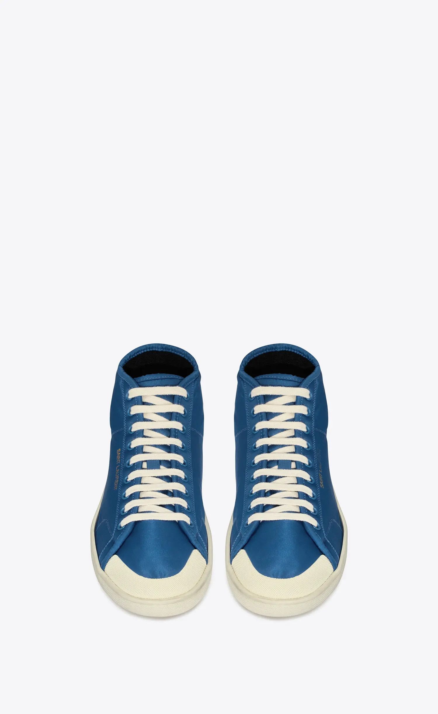 Saint Laurent Paris o1s1wg110825 732272 Court Classic Mid Top Sneakers in Blue Size US 12 / EU 45 - 4 Thumbnail