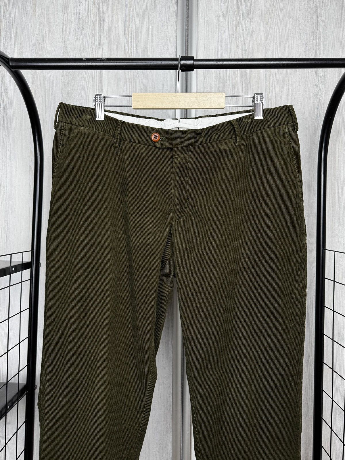 Other Pelikamo Zurich Khaki Green Corduroy casual tailored pants Size US 36 / EU 52 - 3 Thumbnail