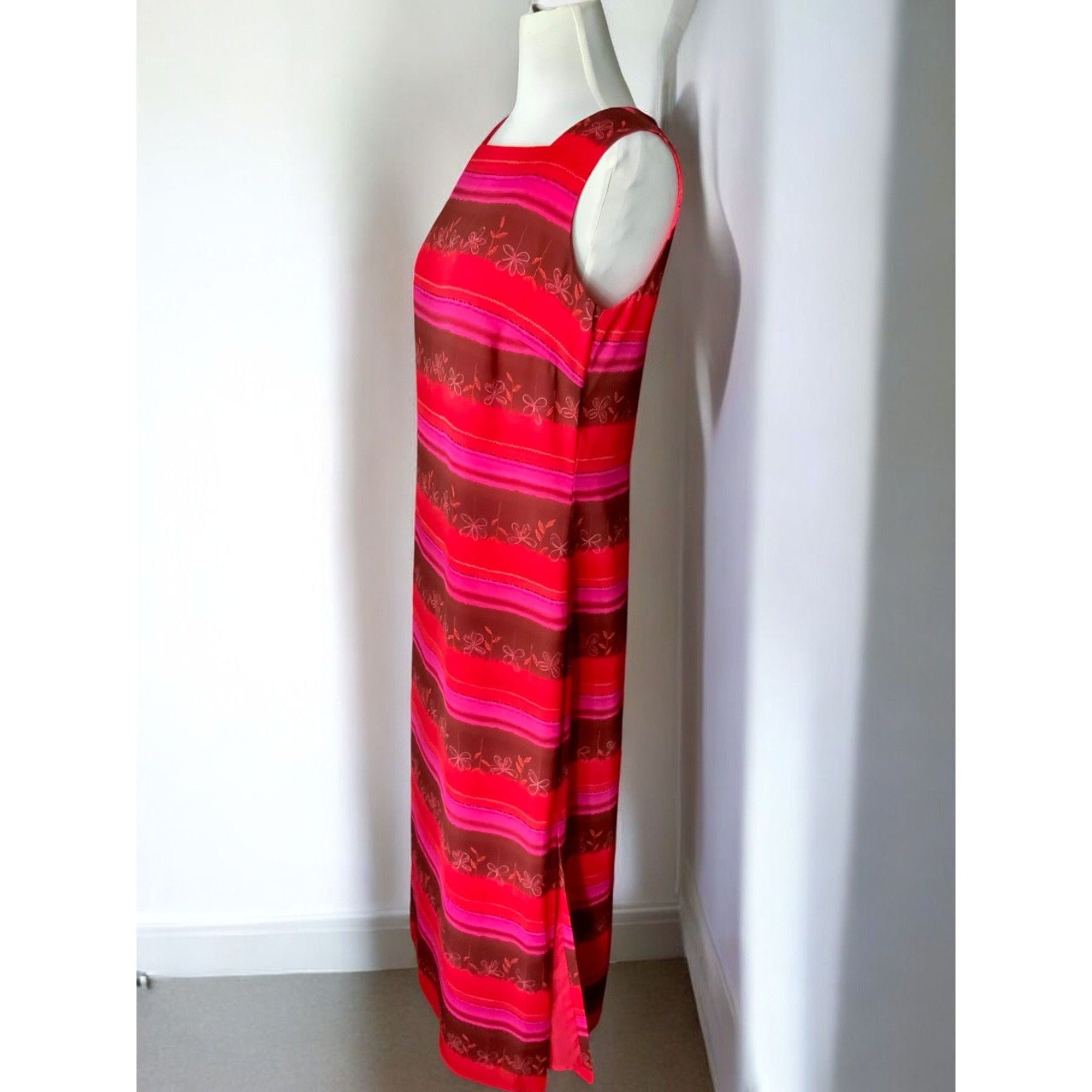 MAGGY LONDON Maggy London Woman Maxi Dress Size 10 Sleeveless Striped Size L / US 10 / IT 46 - 7 Thumbnail