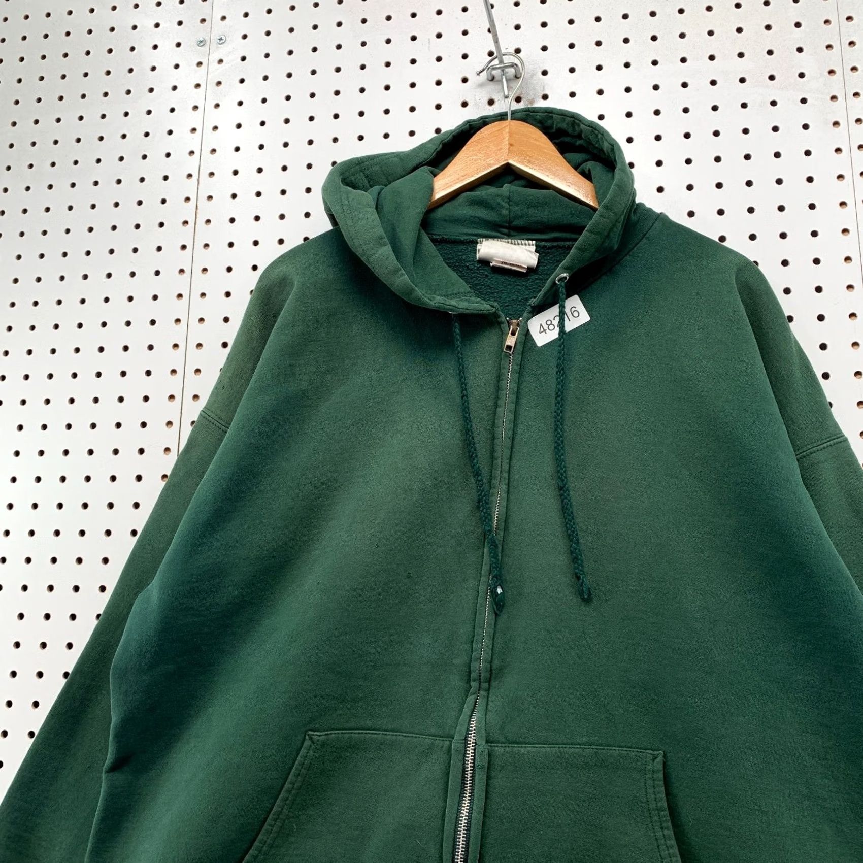 Hanes VINTAGE Hanes Hoodie Sweatshirt Mens 2XL Faded Green Full Zip Fleece Size US XXL / EU 58 / 5 - 6 Thumbnail