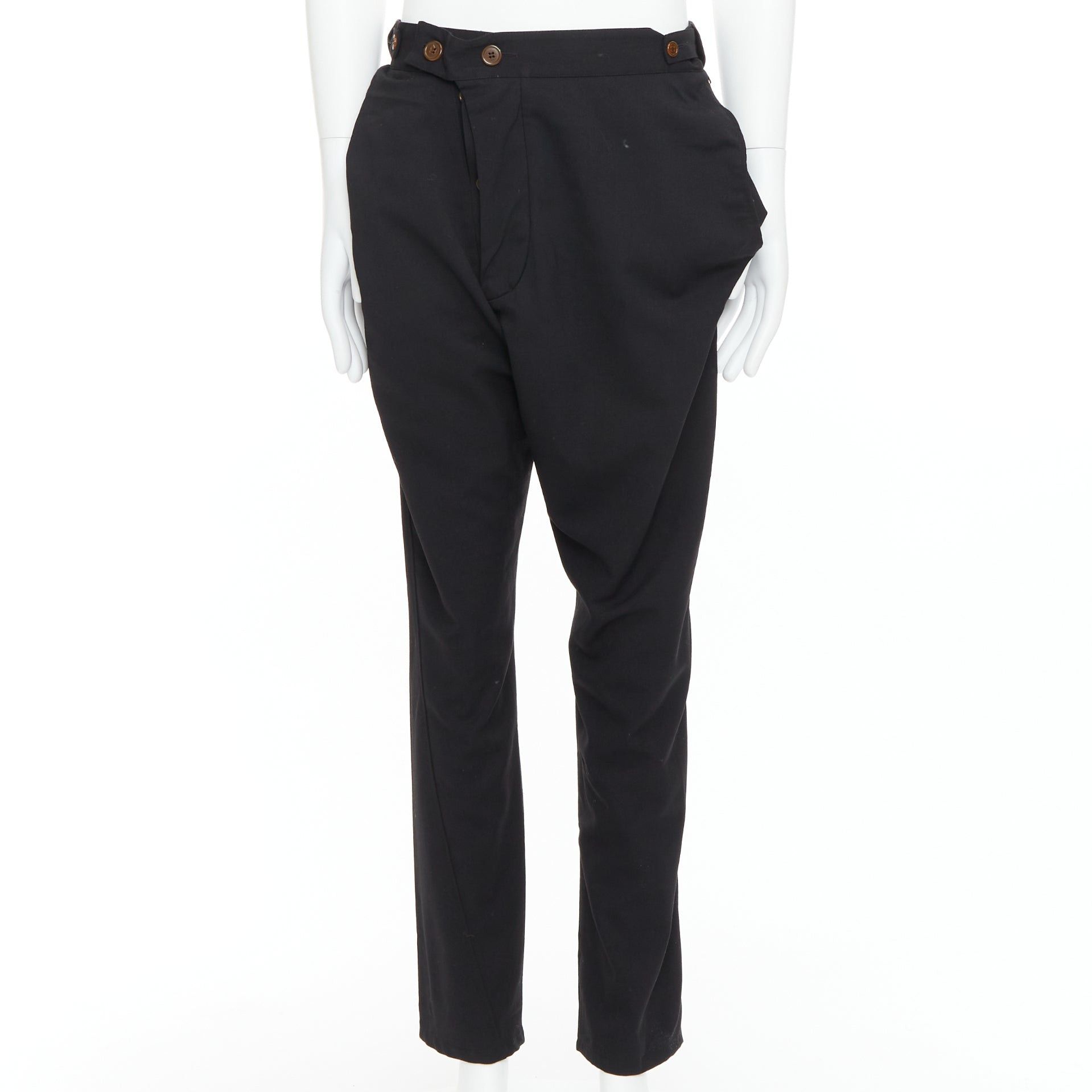 Vivienne Westwood VIVIENNE WESTWOOD MEN black 3D cut drop crotch cropped pants IT48 M Size US 30 / EU 46 - 1 Thumbnail