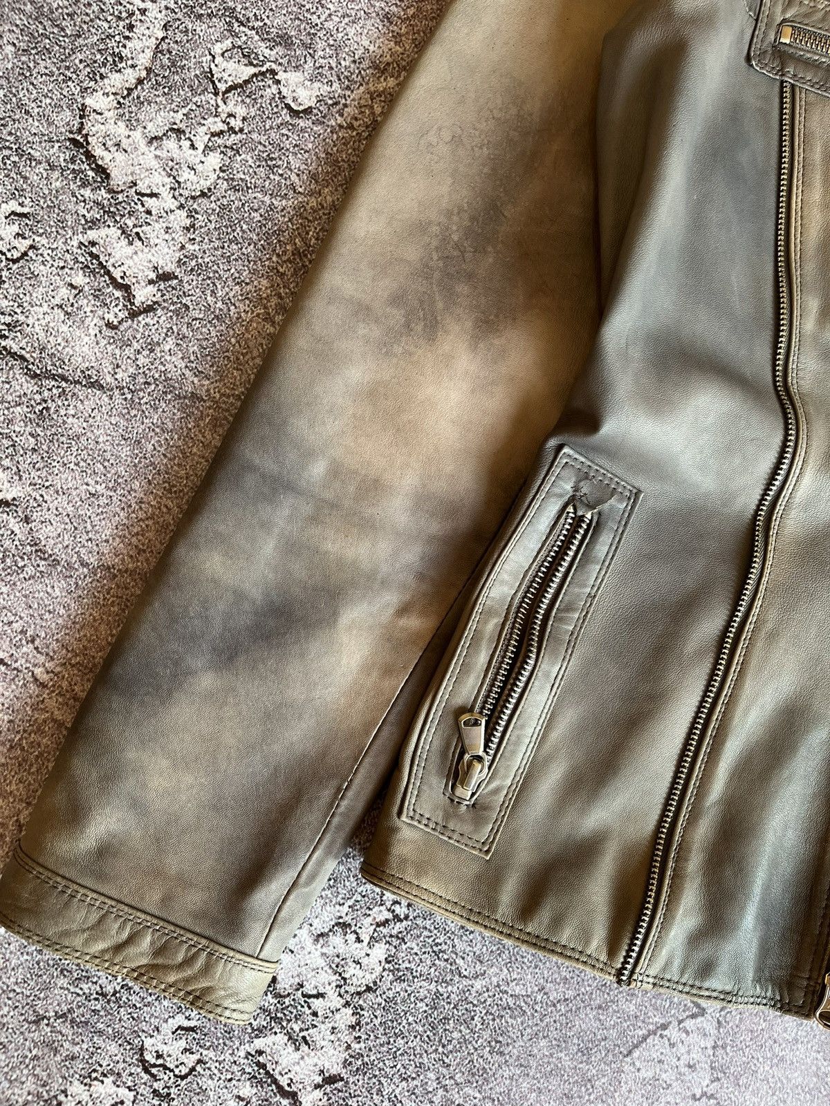 Leather Marc Cain Vintage "Used & Washed" Lamb Nappa Leather Jacket Size S / US 4 / IT 40 - 4 Thumbnail