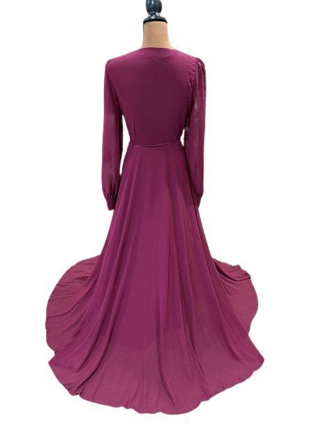 Lulus My Whole Heart Plum Long Sleeve Wrap Dress Size M / US 6-8 / IT 42-44 - 5 Thumbnail