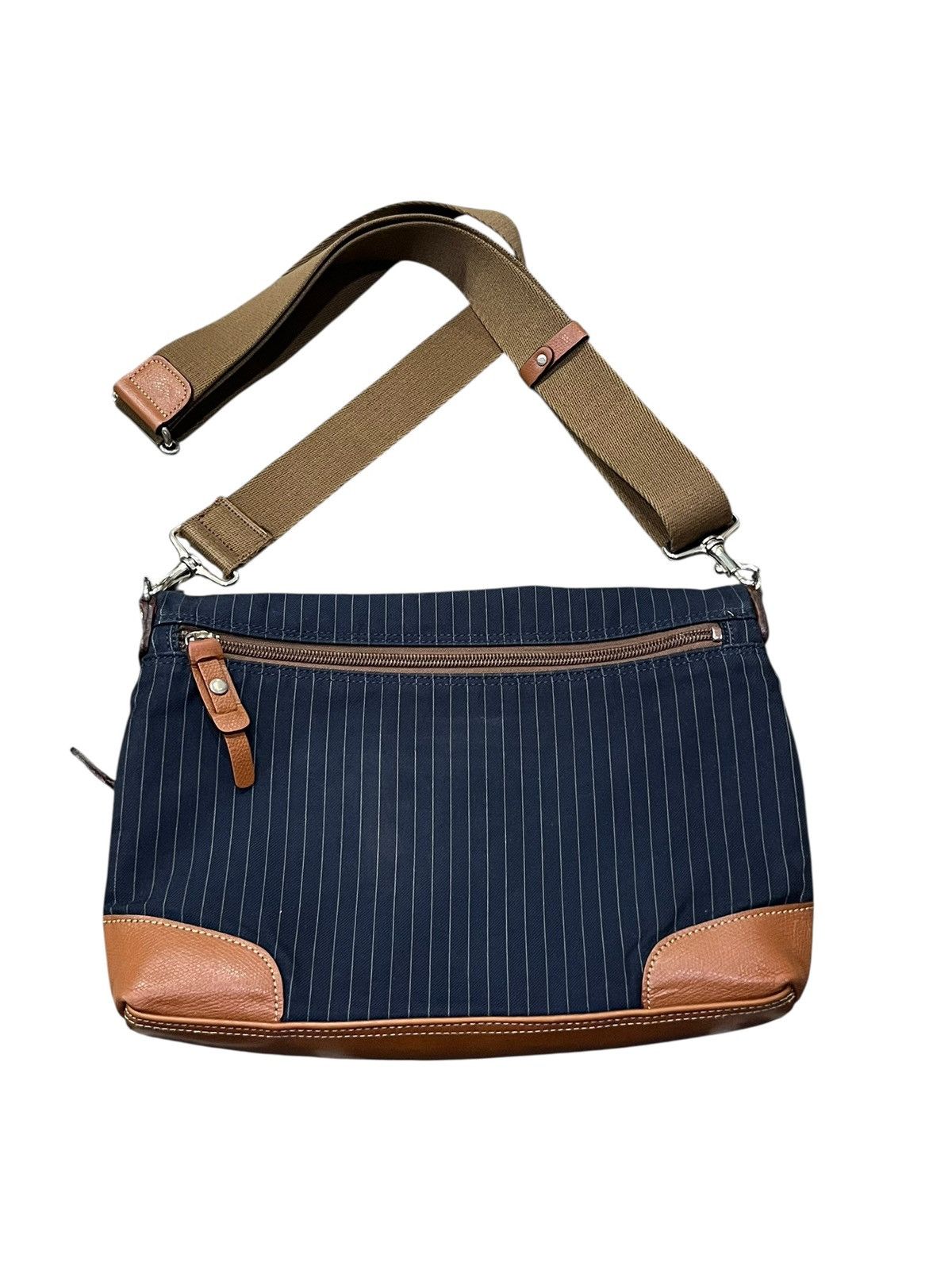 Takeo Kikuchi 🔥TAKEO KIKUCHI Made in Japan 2-Way Pinstripe Messenger Bag Size ONE SIZE - 7 Thumbnail