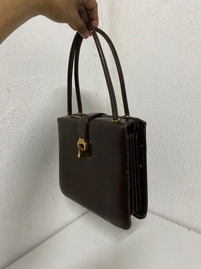Vintage Vintage Leather Square Handle Bag Size ONE SIZE - 4 Thumbnail