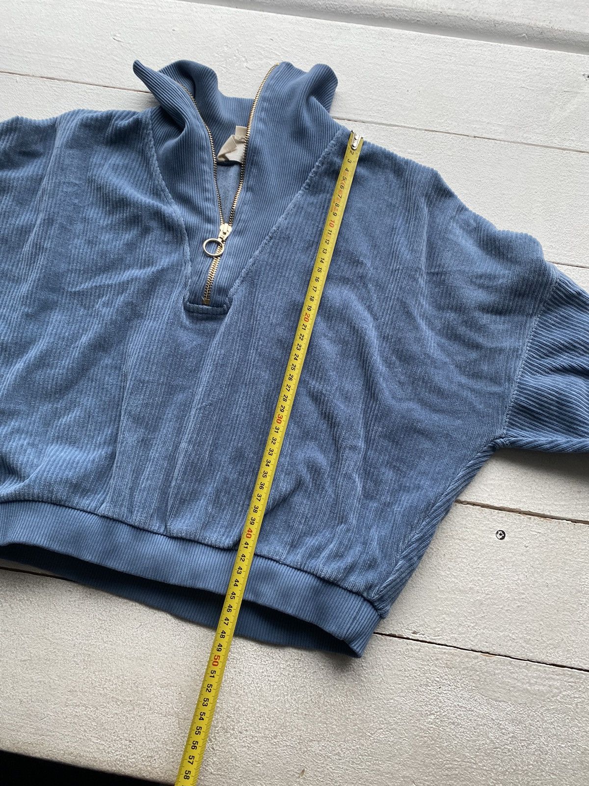 Designer × Sezane Sezane Designer Blue Corduroy Womens 1/4 Zip Sweatshirt Rare Size S / US 4 / IT 40 - 8 Thumbnail