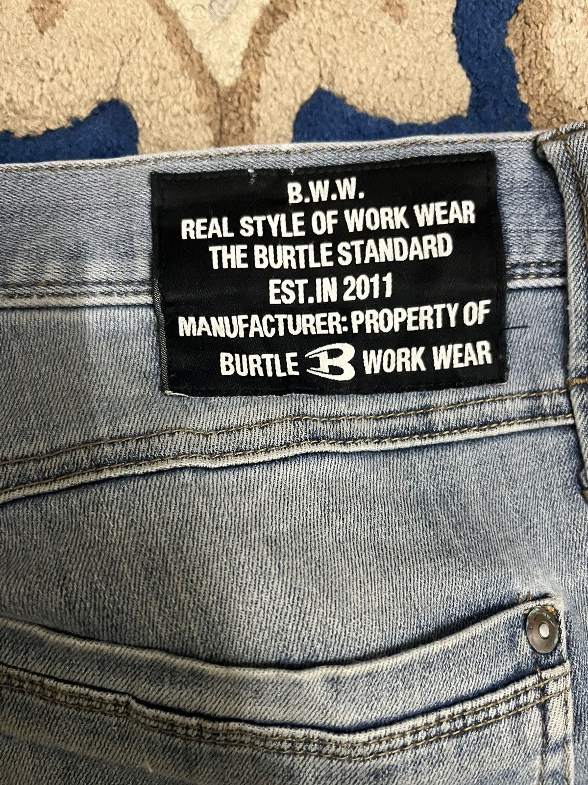 Japanese Brand Burtle Workwear Multipocket Style Jeans Size US 34 / EU 50 - 15 Thumbnail