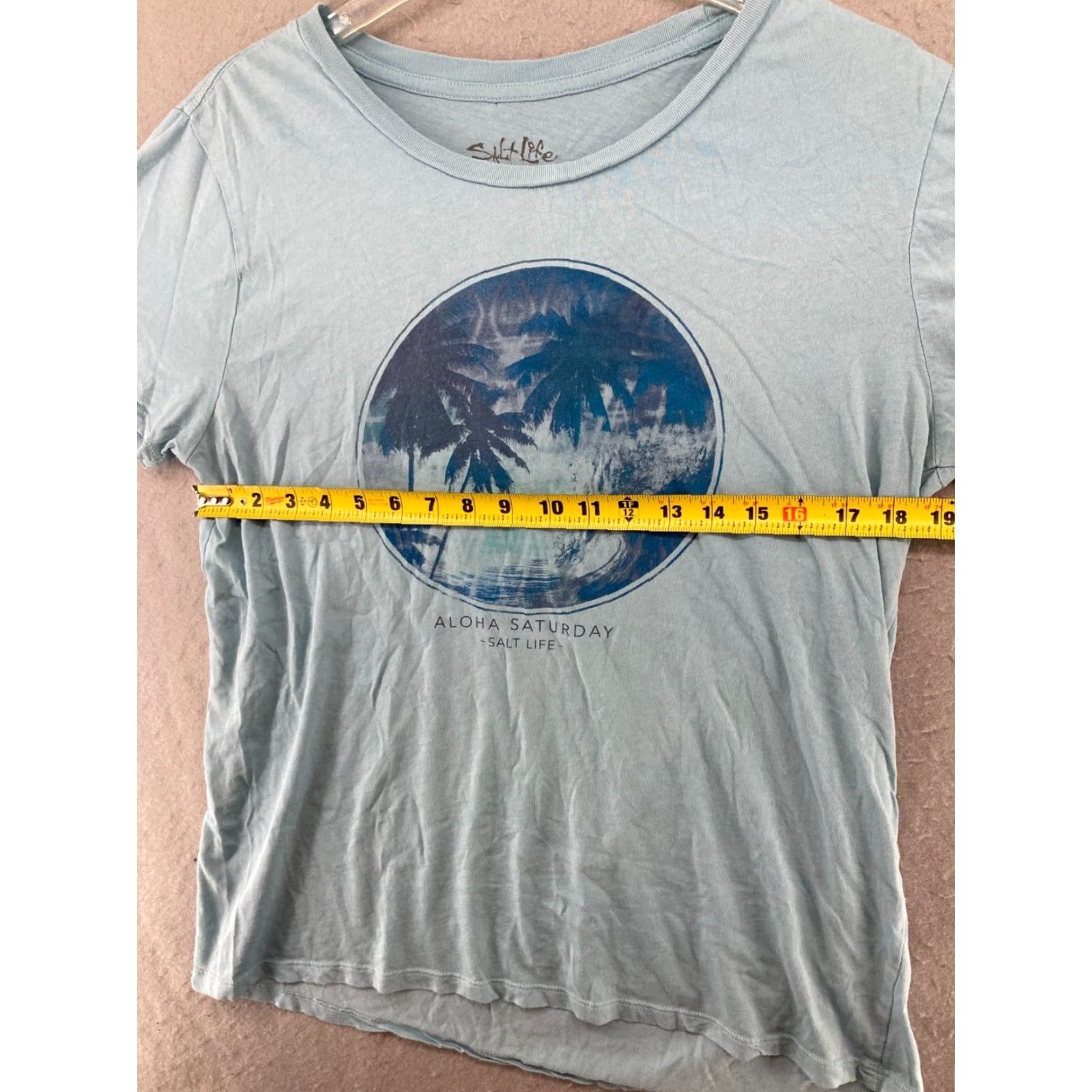 Vintage Salt Life TShirt Womens XL Blue Tropical Live Salty Aloha Saturday Shirt Tropical Womens XL Blue Salt Life Size XL / US 12-14 / IT 48-50 - 3 Thumbnail