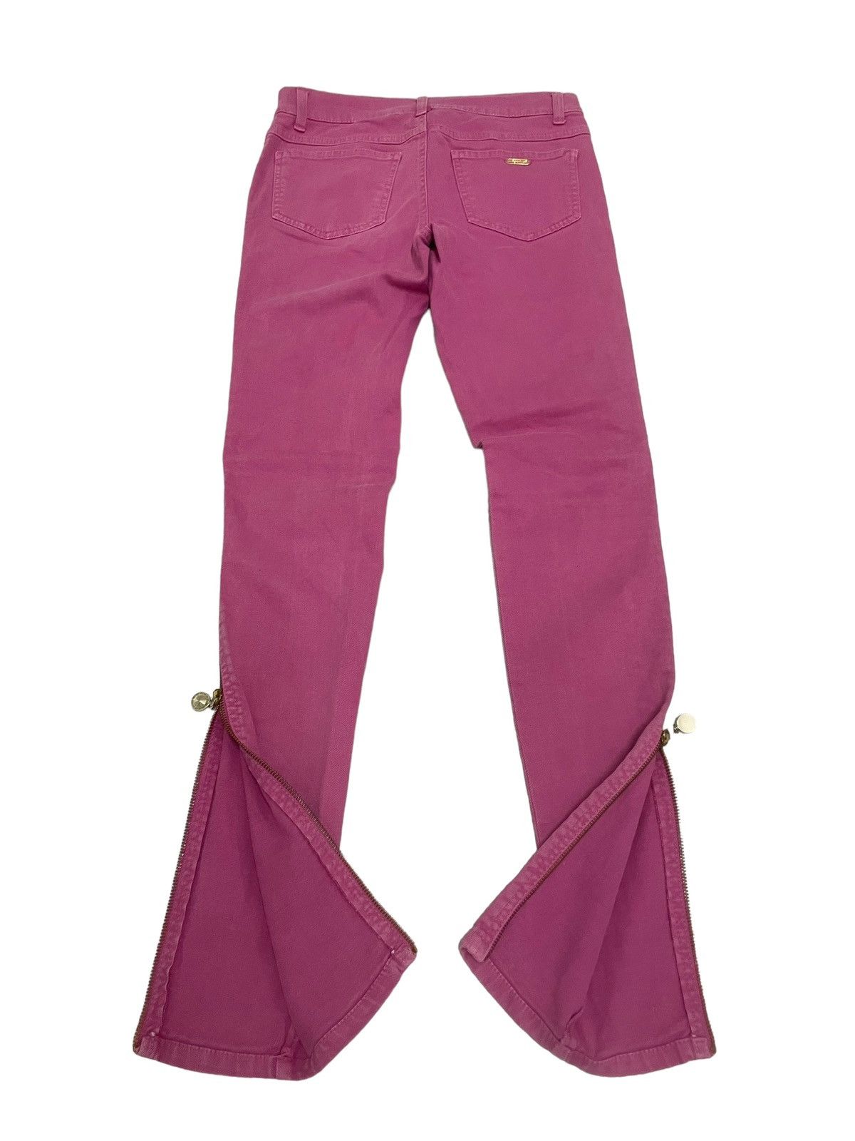 Versace Cross Zip Up Zipper Pink Pants