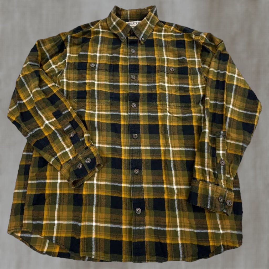 Vintage Duluth Trading Shirt Men Large Yellow Plaid Flannel Button-Up Relaxed Fit Western Cowboy Mens Size US L / EU 52-54 / 3 - 1 Thumbnail