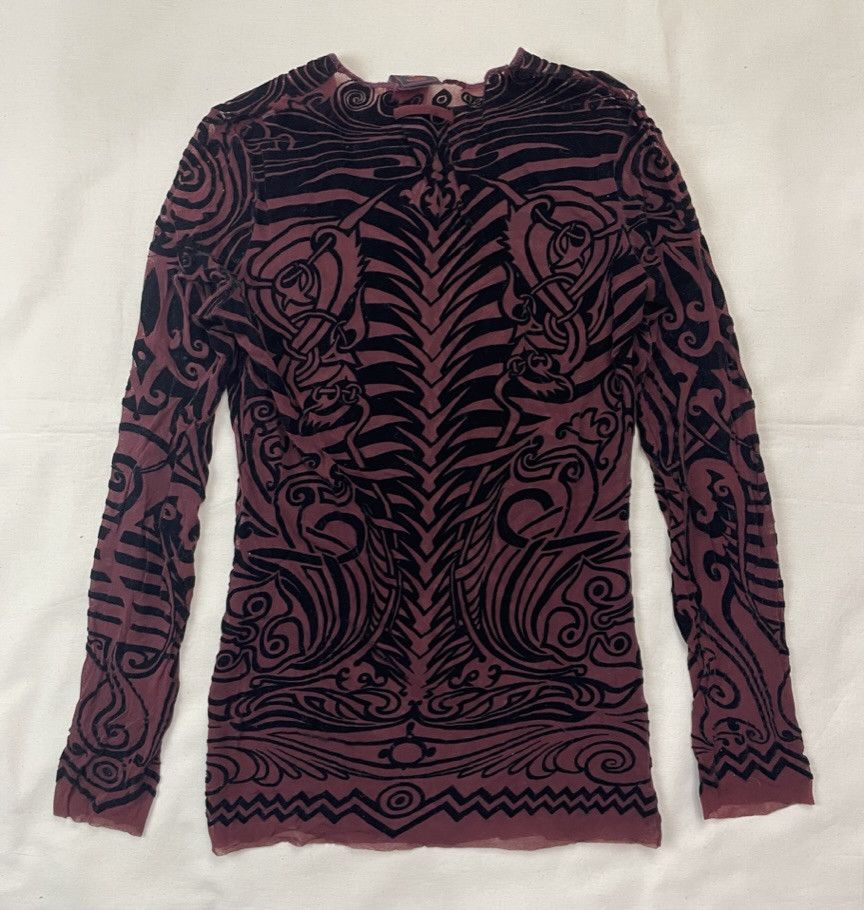 Jean Paul Gaultier SS1996 Jean Paul Gaultier Tribal Tattoo Skeleton Mesh Top Size US M / EU 48-50 / 2 - 2 Thumbnail