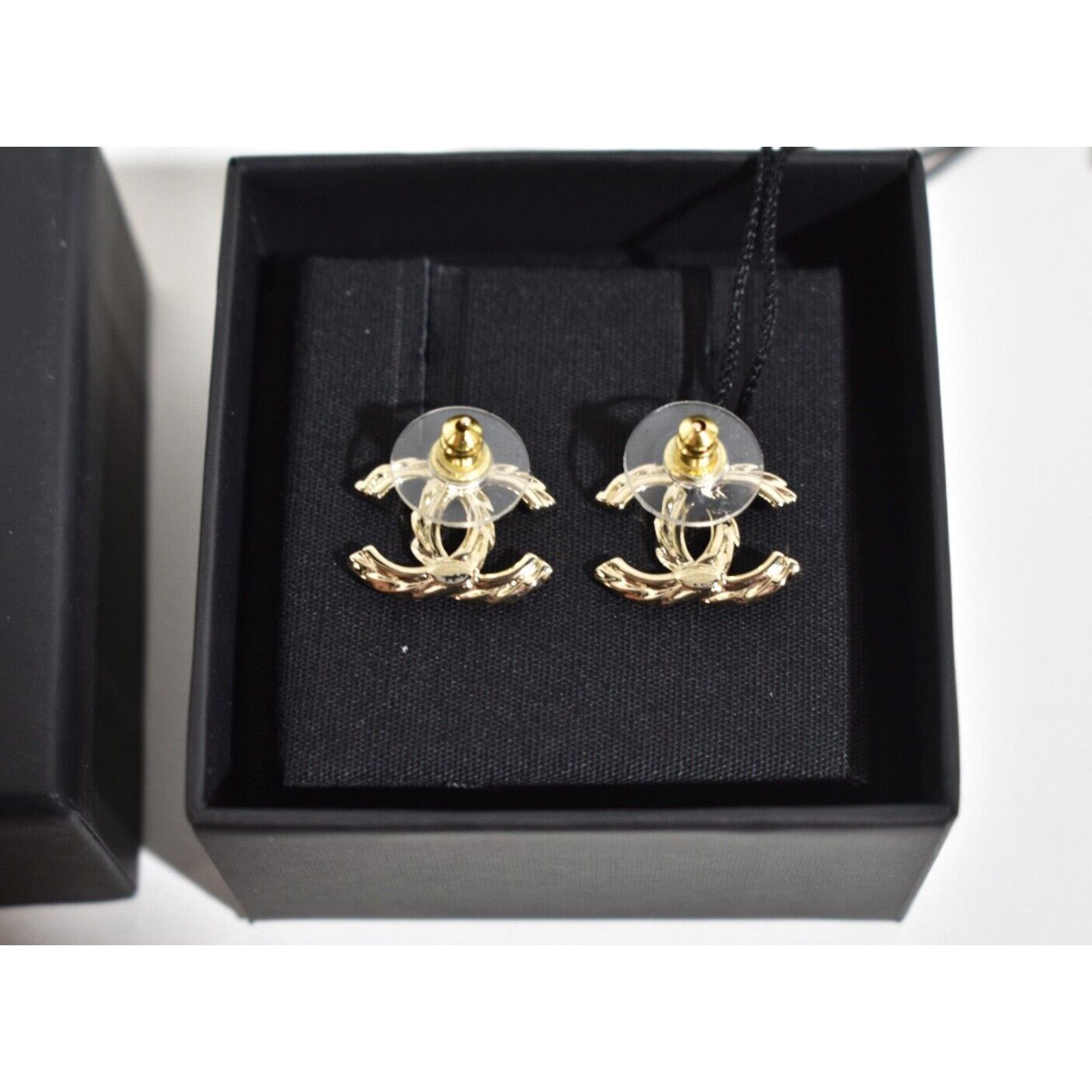 Chanel Chanel 23B Gold Crystal Interlocking Statement Stud Earrings Size ONE SIZE - 8 Thumbnail