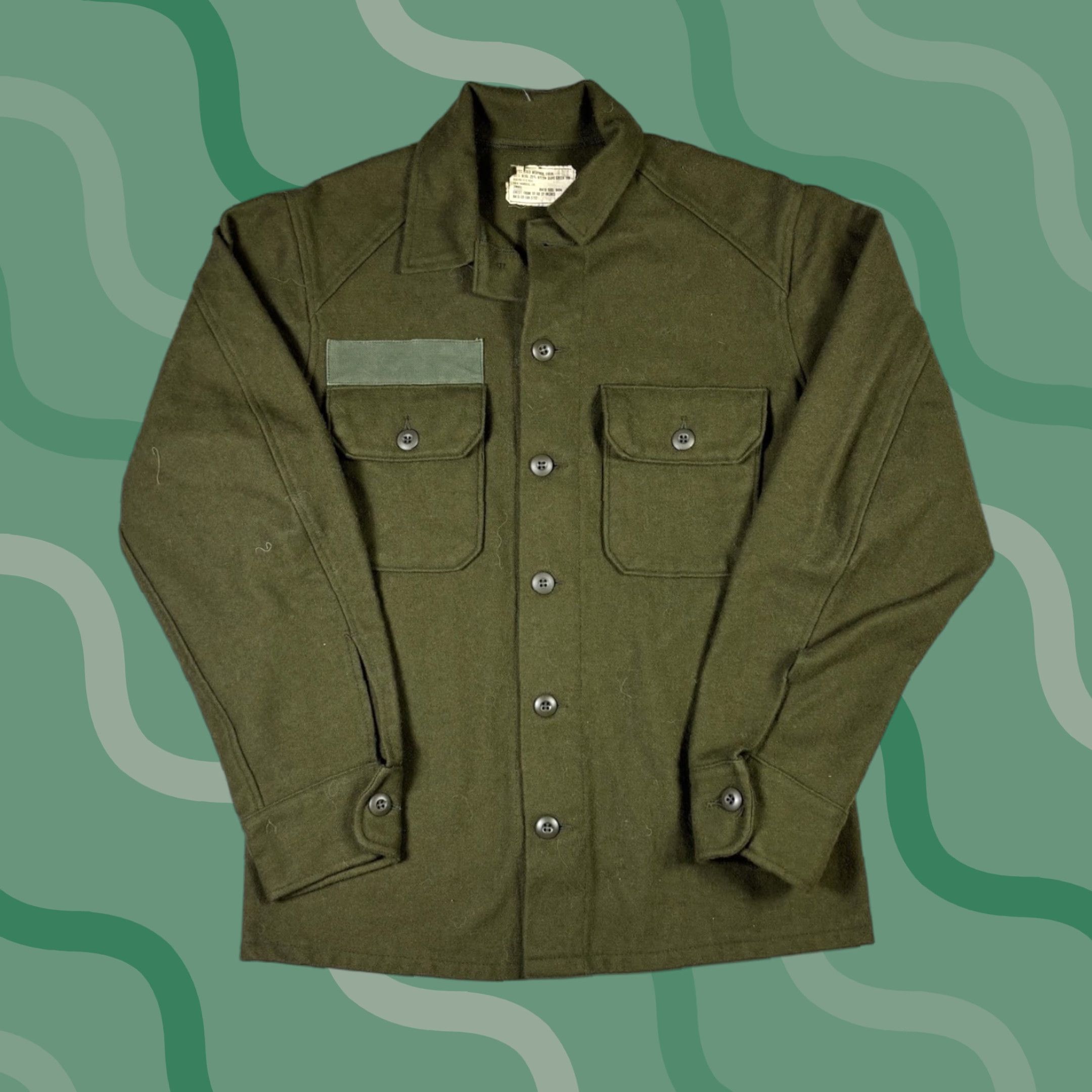 Olive VINTAGE US ARMY WOOL SHIRT Men Small Olive Drab 108 Cold Weather Button-Up Front Pockets Military Classic Size US S / EU 44-46 / 1 - 1 Thumbnail