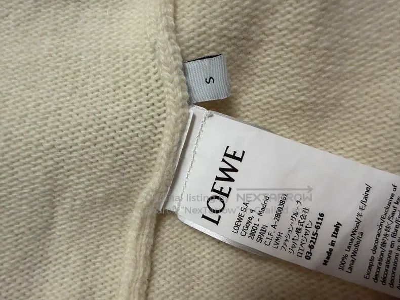 Loewe Loewe Ivory and red-brown blend cardigan with V-neck desig Size S / US 4 / IT 40 - 4 Thumbnail