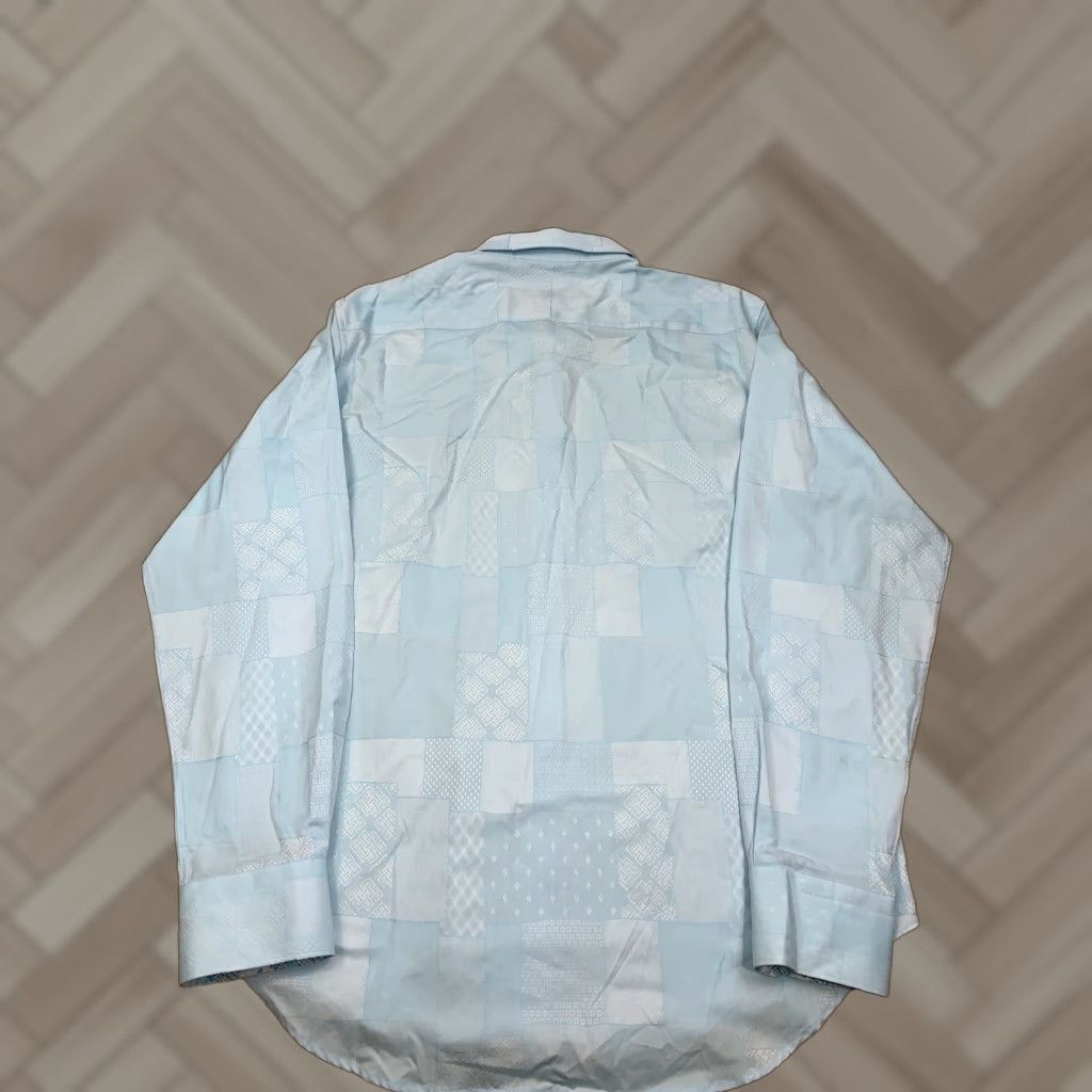 Robert Graham Robert Graham Mens Button-Up Shirt XL Classic Fit Light Blue Patchwork Shirt Size US XL / EU 56 / 4 - 1 Thumbnail