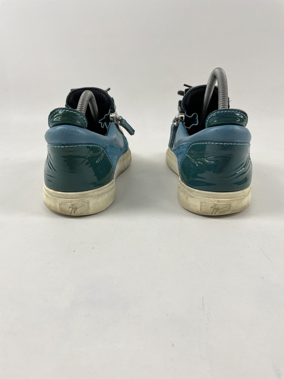 Designer × Giuseppe Zanotti Frankie Leather-Suede Double-Zip Low-Top Sneakers Shoes Size US 8.5 / IT 38.5 - 11 Thumbnail
