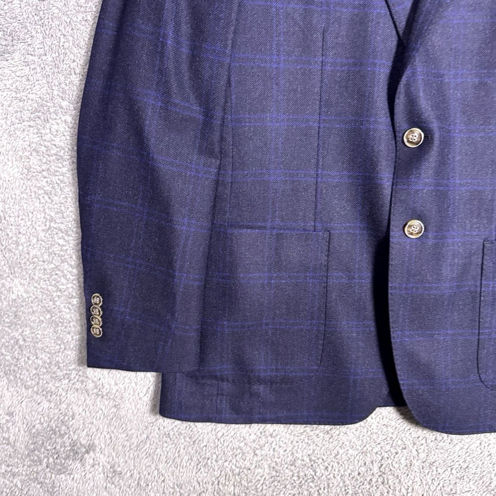 Peter Millar Peter Millar Sport Coat Men M Wool Windowpane Crown Crafted Fall Check Soft Blue Size US M / EU 48-50 / 2 - 3 Thumbnail