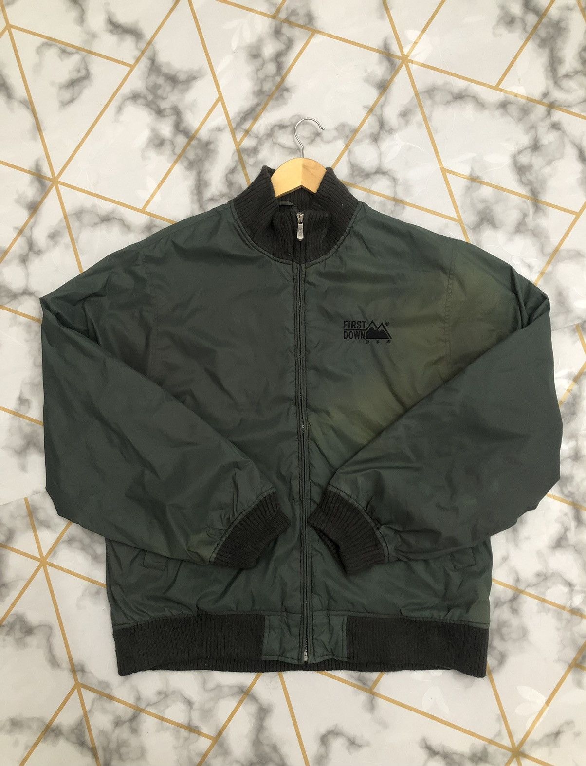 Japanese Brand × Vintage Vintage Sun Faded First Down Bombers Jacket Size US L / EU 52-54 / 3 - 1 Thumbnail