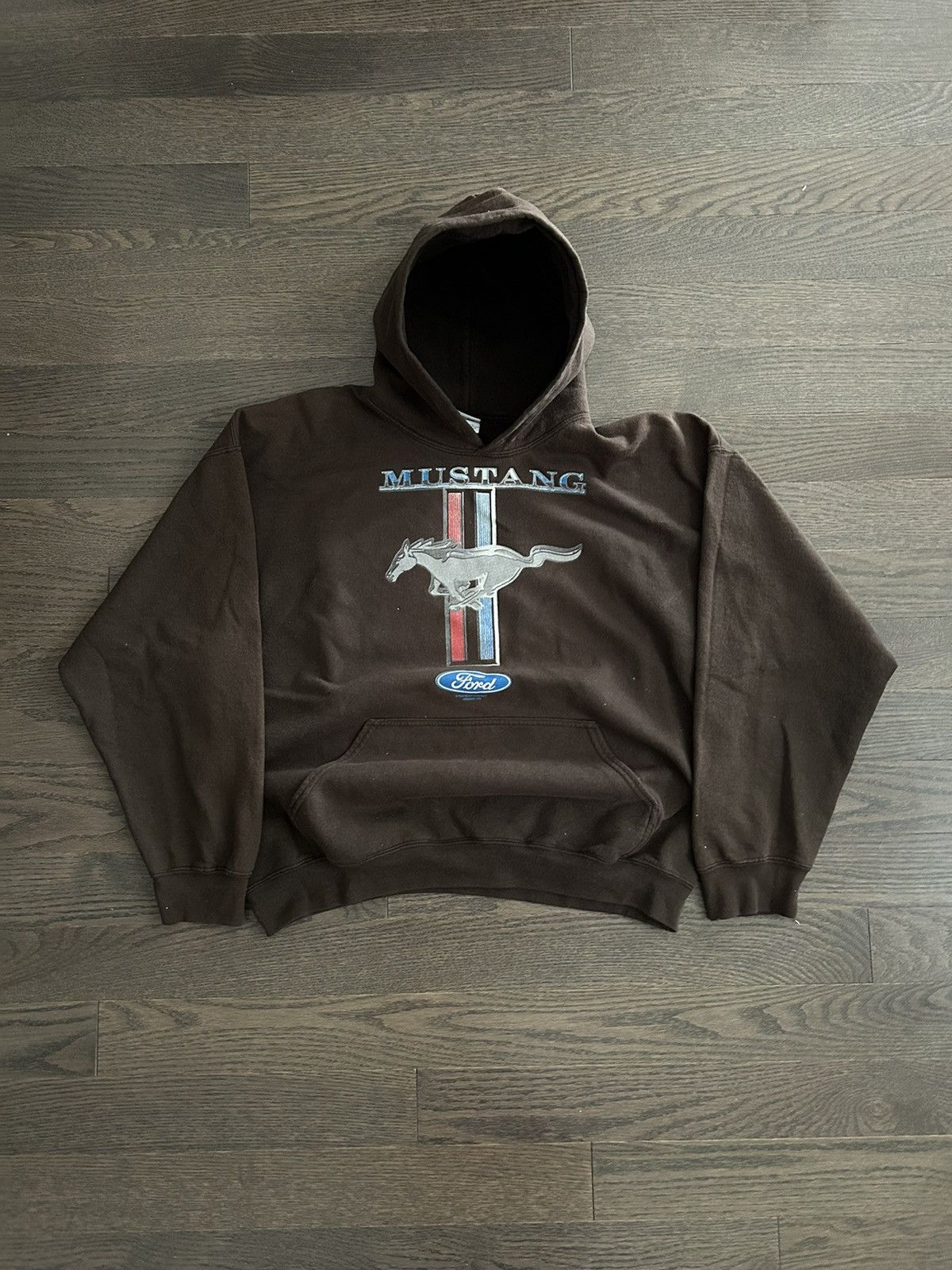 Gildan × Vintage Vintage 2000s mustang mocha hoodie Size US XL / EU 56 / 4 - 4 Thumbnail