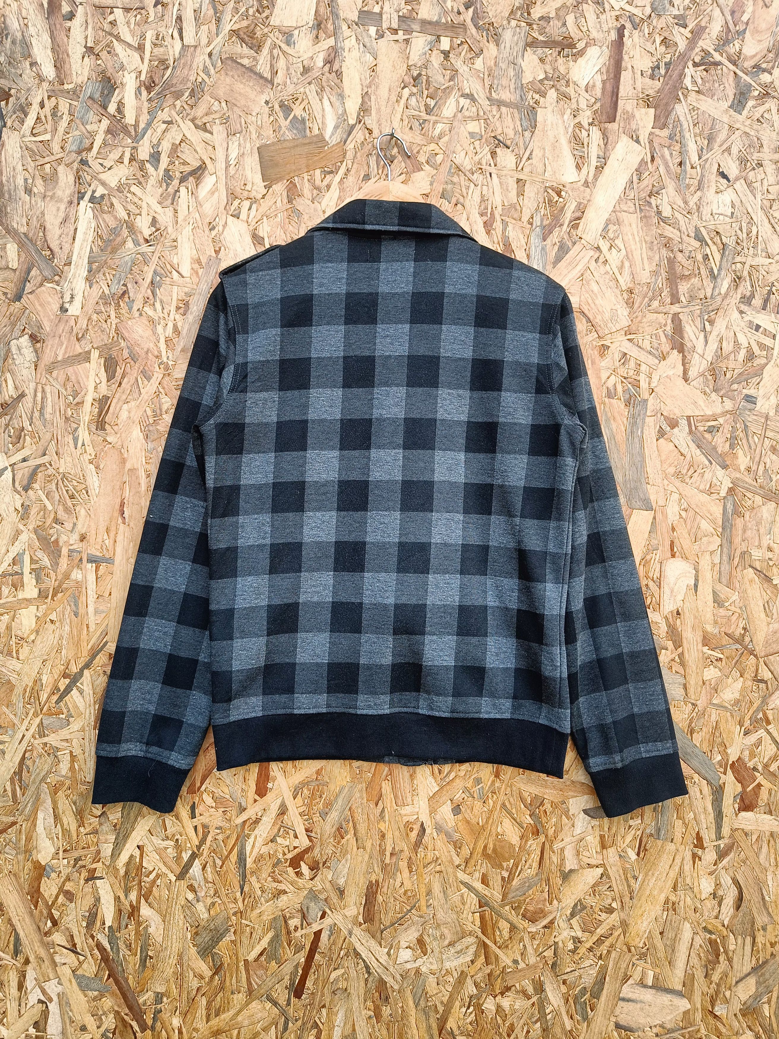 Japanese Brand Double Collar, Checker Zipper Hoodies Punk GrungeJacket Size US L / EU 52-54 / 3 - 8 Thumbnail