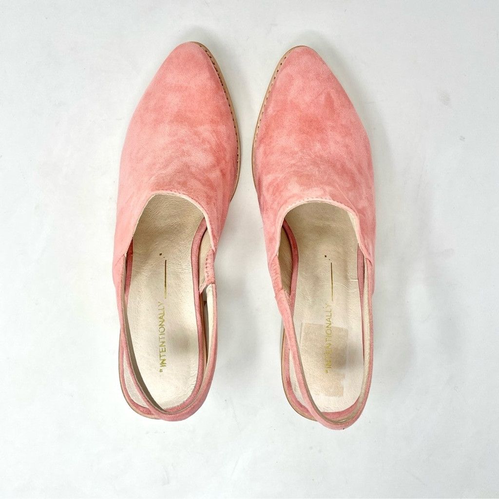 INTENTIONALLY BLANK NEW Intentionally Blank Erica Pink Suede Heeled Mules Size 9 Size US 9 / IT 39 - 6 Thumbnail