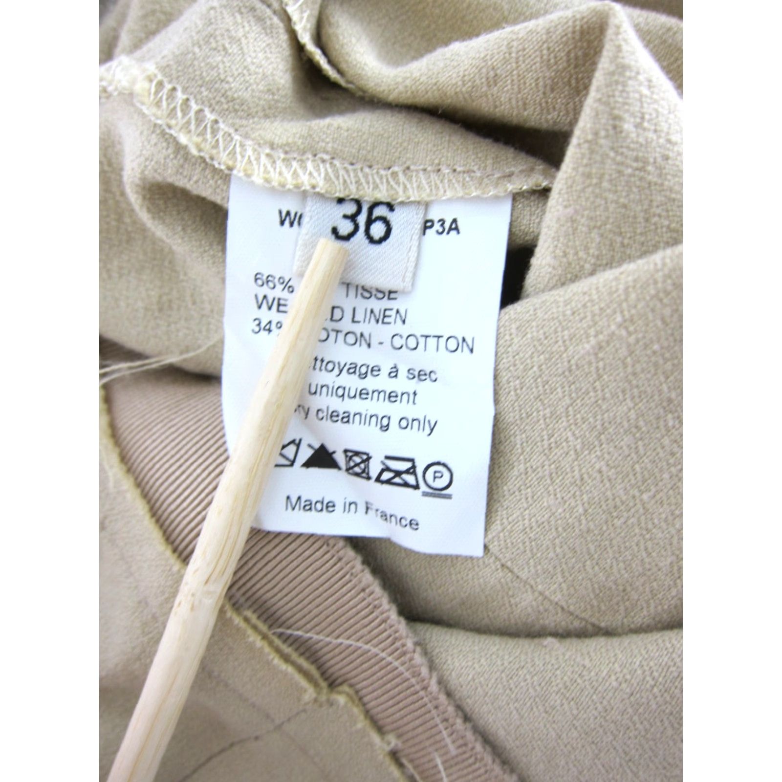Lanvin VINTAGE Lanvin Ete 2009 Beige Brown Linen Cotton Slim Zipper Ankle Work Pant Women 36/2 Size 26" / US 2 / IT 38 - 4 Thumbnail