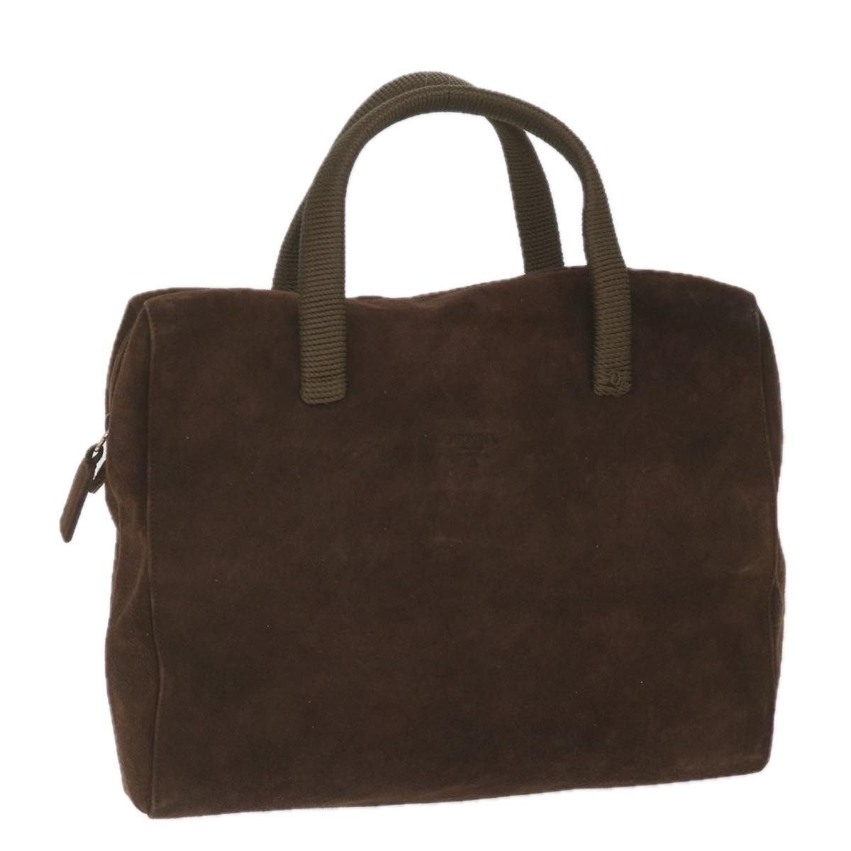 image of Prada Hand Bag Suede Brown Auth Bs10218, Women's
