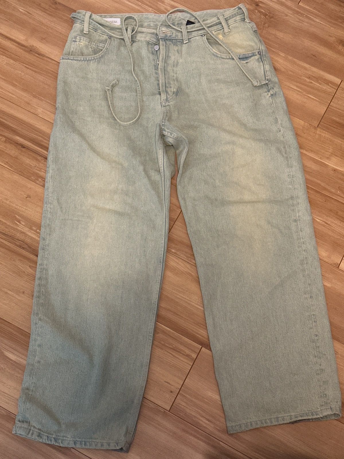 Zara Zara Green Washed Denim Size US 34 / EU 50 - 1 Thumbnail
