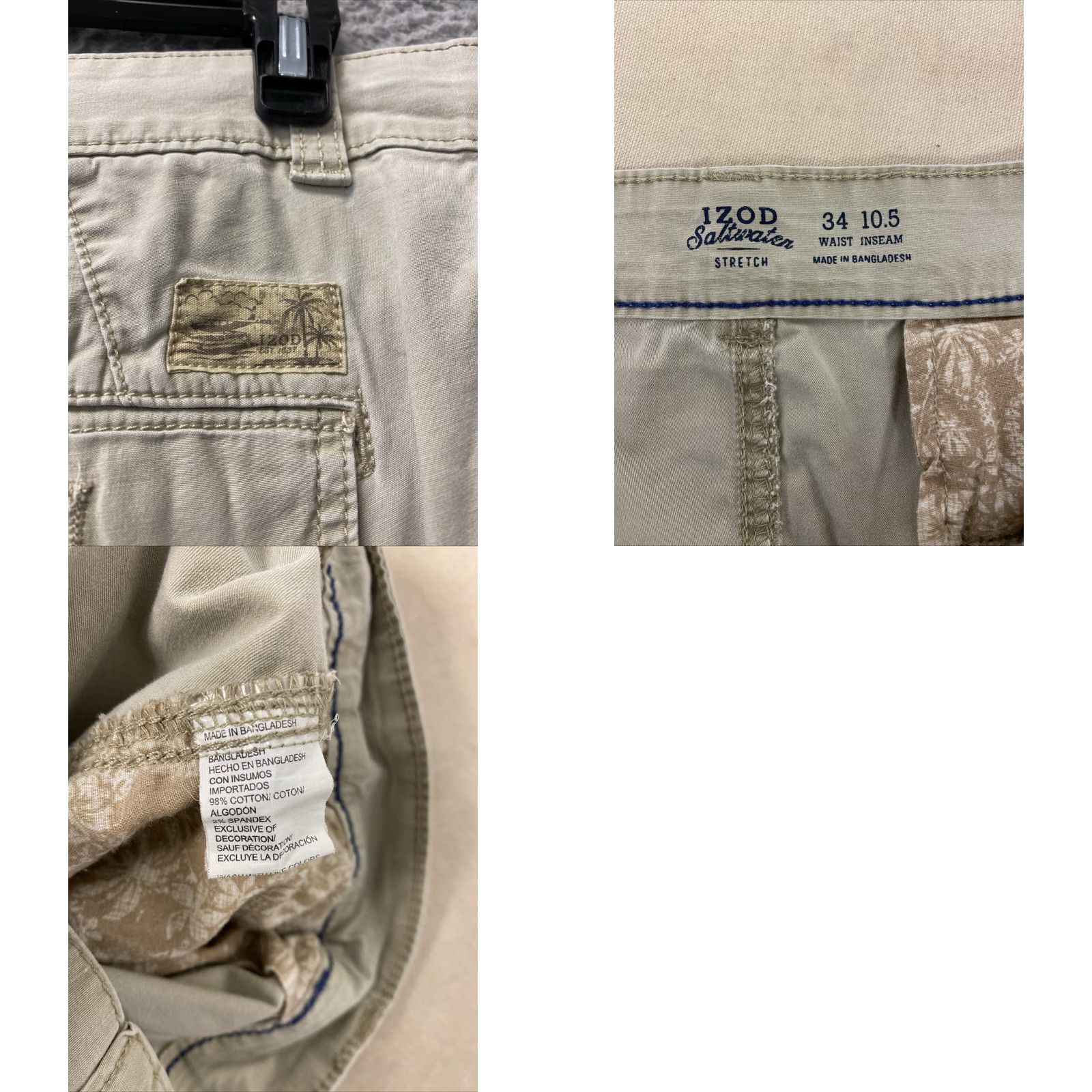 Izod IZOD Shorts Men's Beige Flat Front Cargo Chino Lightweight 103-55 Izod Beige Flat Front Cargo Chino Lightweight Shorts Men 34 10 Inseam 34 Waist Size US 34 / EU 50 - 8 Thumbnail