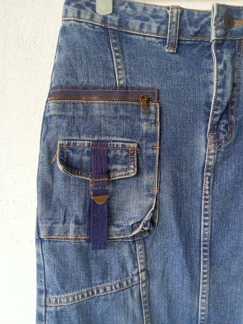 Seditionaries Japanese Brand Distressed Bondage Cargo Skirt Denim Size 28" / US 6 / IT 42 - 3 Thumbnail