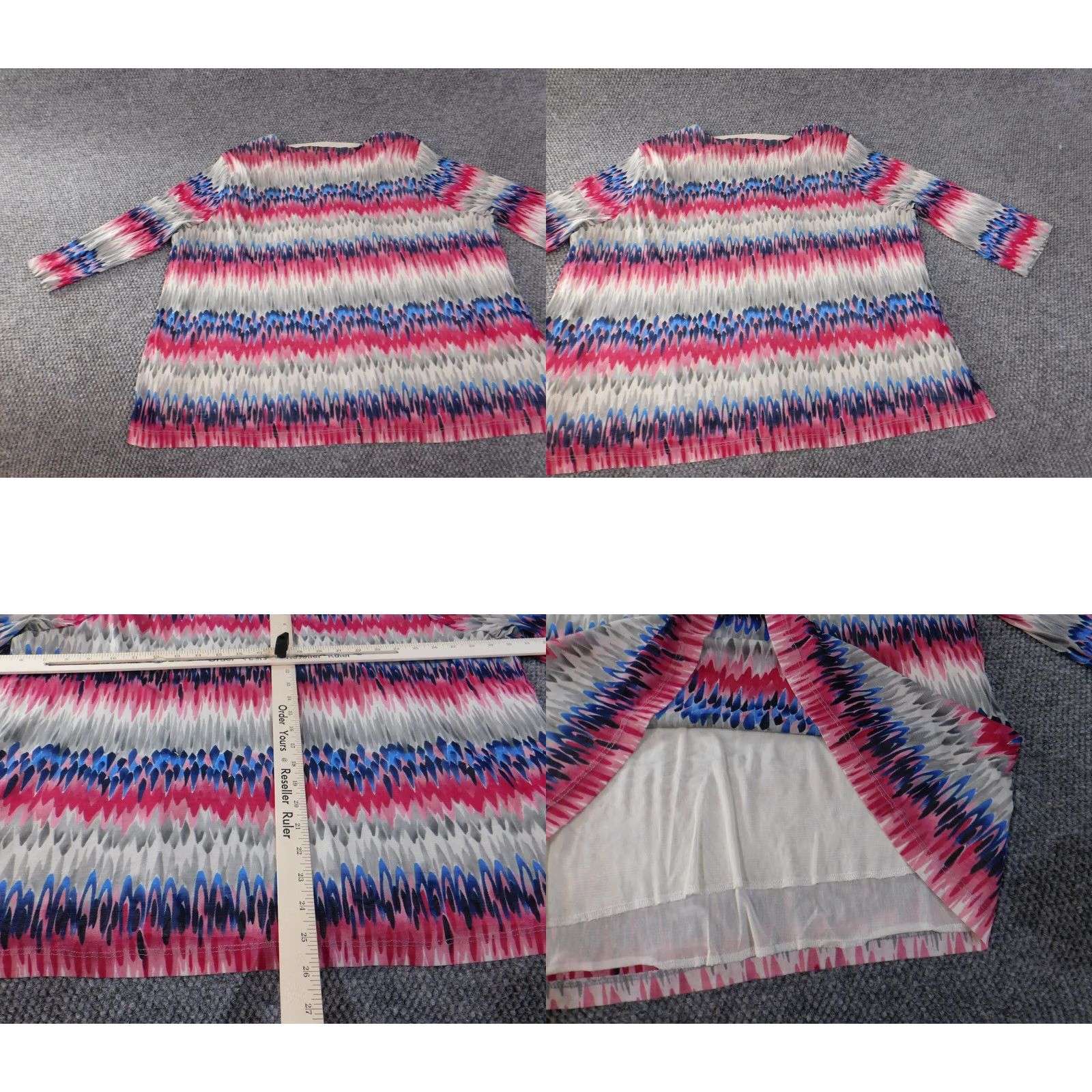 Vintage Alfred Dunner Blouse Shirt 3X Womens Red Striped Knit Pullover Crew Neck Stretch Casual Plus Size Size XXL / US 16-18 / IT 52-54 - 8 Thumbnail