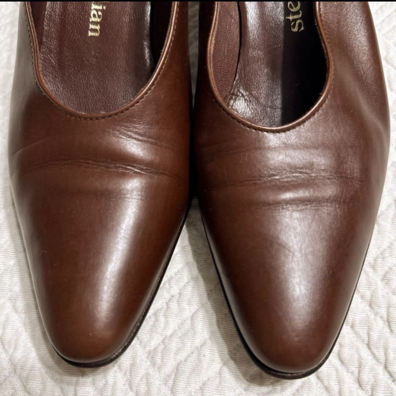 Designer × Vintage Stepane Kelian heels shoes size 4 france leather brown Size US 8.5 / IT 38.5 - 7 Thumbnail