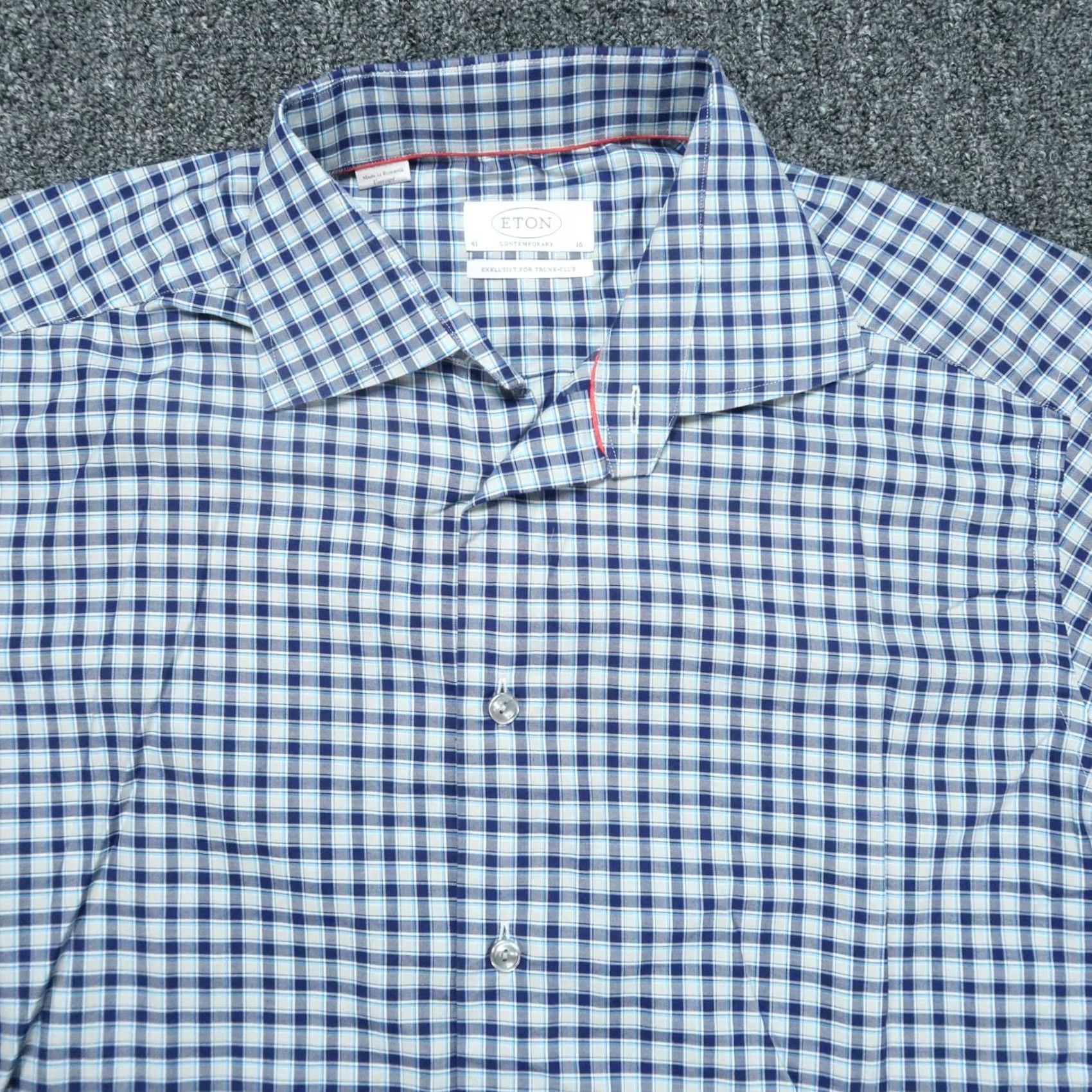 Eton Eton Shirt Men Large 16 Blue Check Long Sleeve Button Up Shirt Size US L / EU 52-54 / 3 - 2 Thumbnail