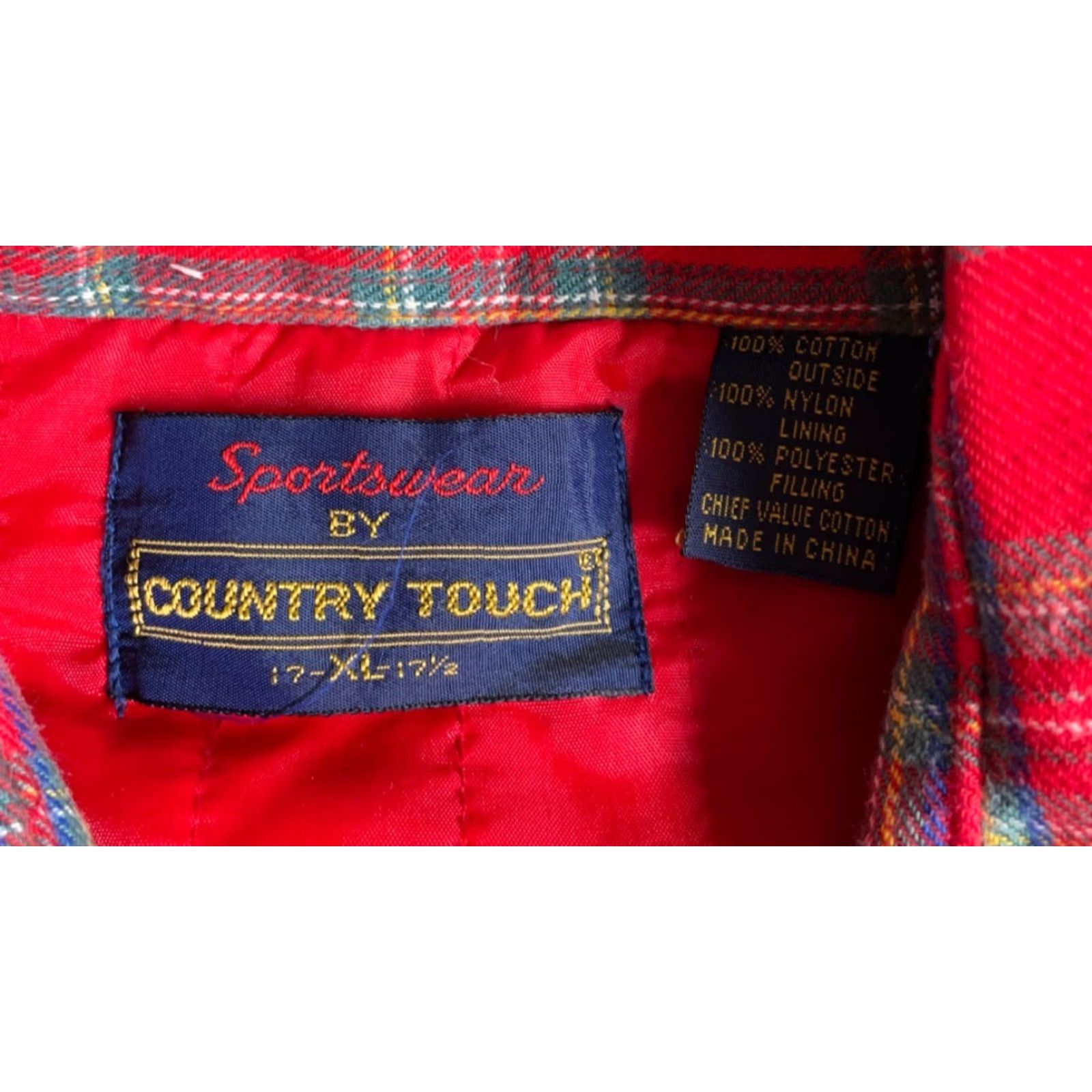 Vintage Vintage Country Touch 90s Quilted Flannel Shirt Jacket Men XL Red Green Tartan Plaid Shacket Grunge Workwear Casual Size US XL / EU 56 / 4 - 4 Thumbnail