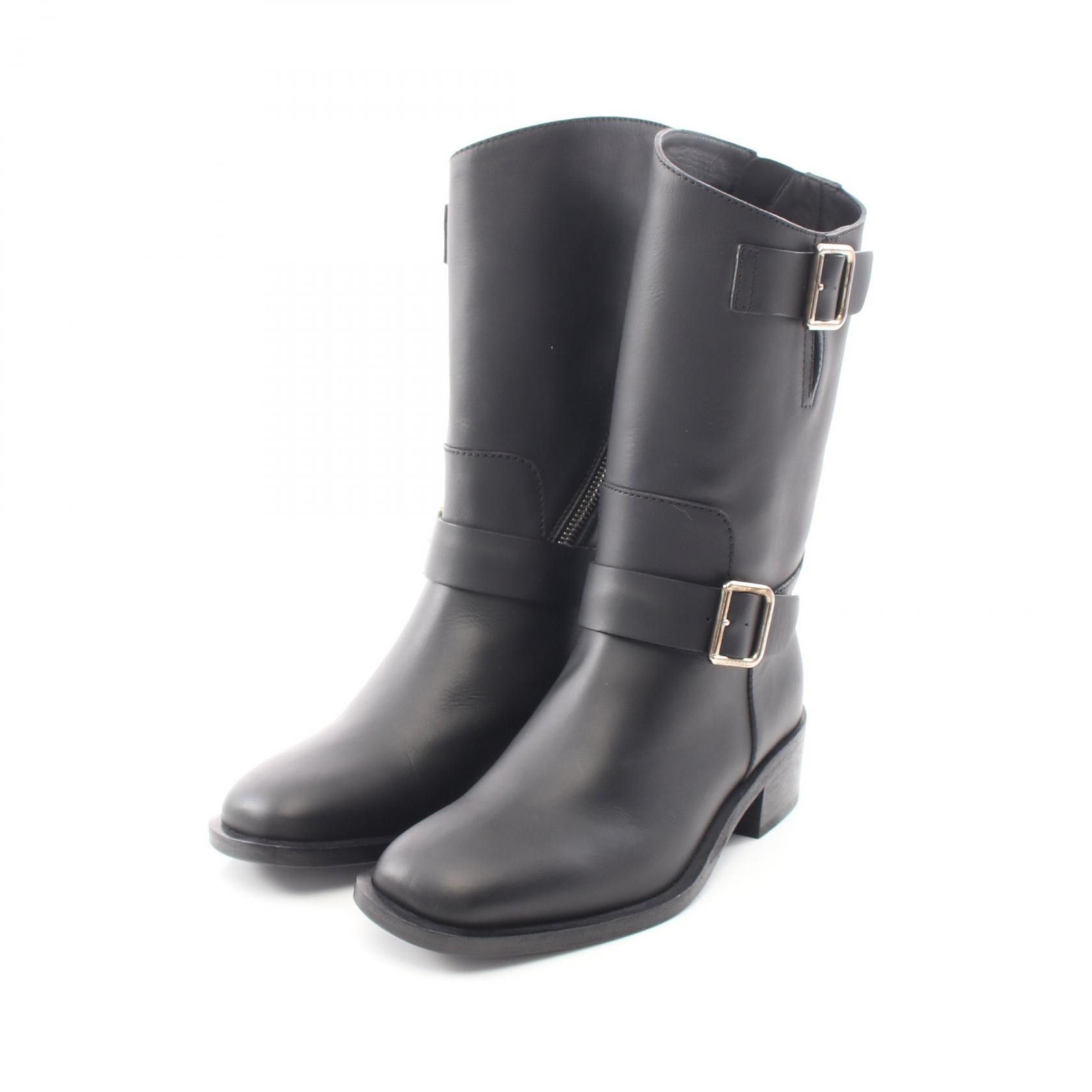 Chanel Chanel Chanel Engineer Boots Leather Leather Shoes DUTY FREE for USA Size ONE SIZE - 1 Thumbnail