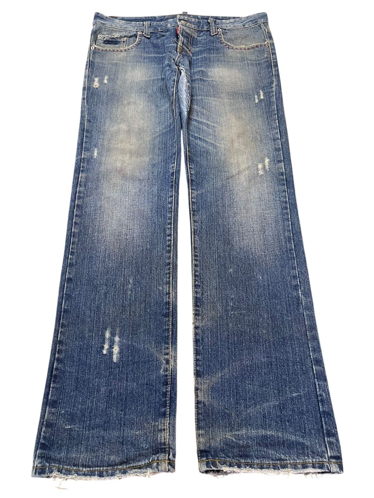 Dsquared2 Vintage Japanese Dsquared2 Faded Wash Distress Loose Jeans Size US 38 / EU 54 - 1 Thumbnail