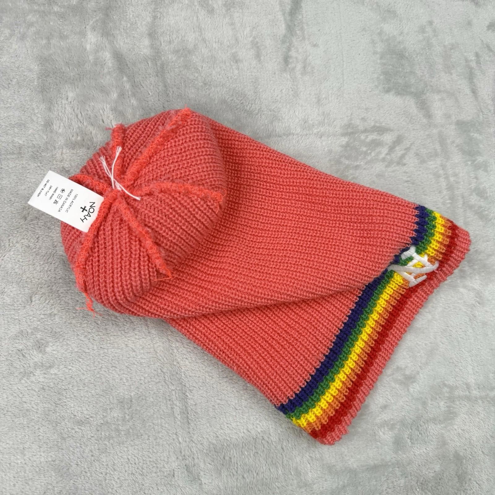 Noah NWT Noah NY Rainbow Stripe Pom Beanie Coral Pink Canada Made Size ONE SIZE - 5 Thumbnail