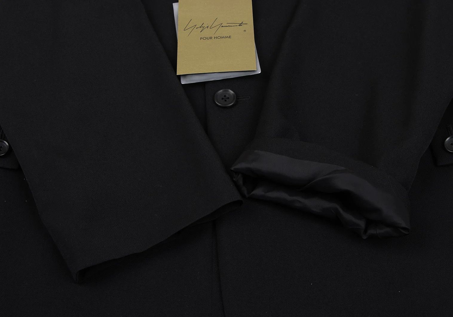 Yohji Yamamoto Yohji Yamamoto Wool Gabardine Jacket Black 3 Size US L / EU 52-54 / 3 - 9 Thumbnail