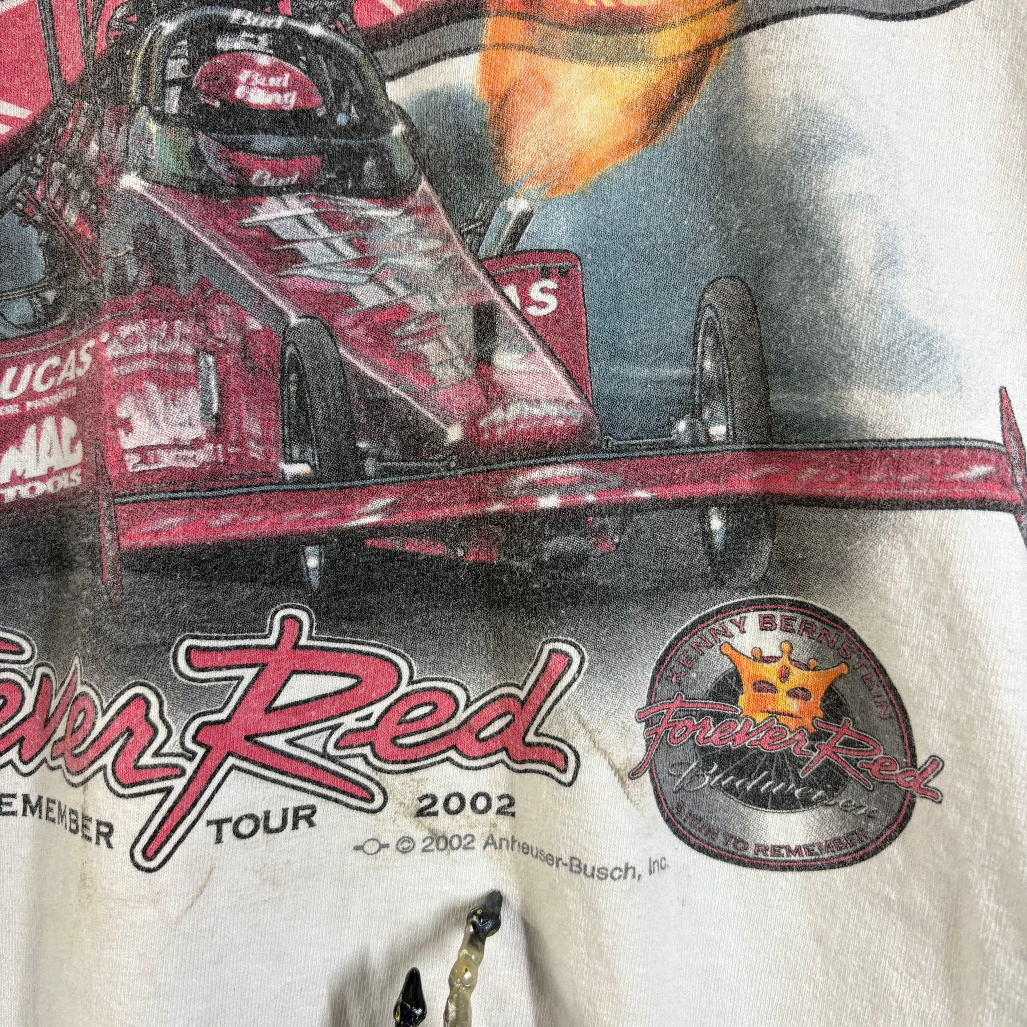 Vintage Vintage 2002 Kenny Bernstein Forever Red Tour Drag Race Tee Size US XL / EU 56 / 4 - 2 Thumbnail