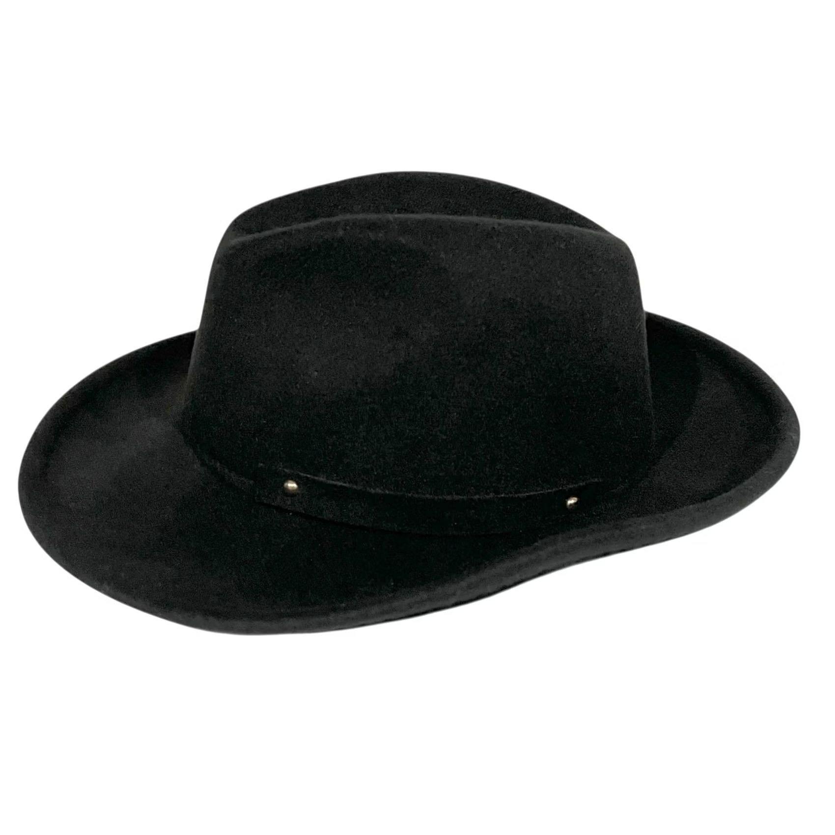 FELT VINTAGE Peter Grimm Fedora Hat Women’s One Size Black Wool Felt Fedora Women 100% Wool Solid Pattern China Size ONE SIZE - 6 Thumbnail