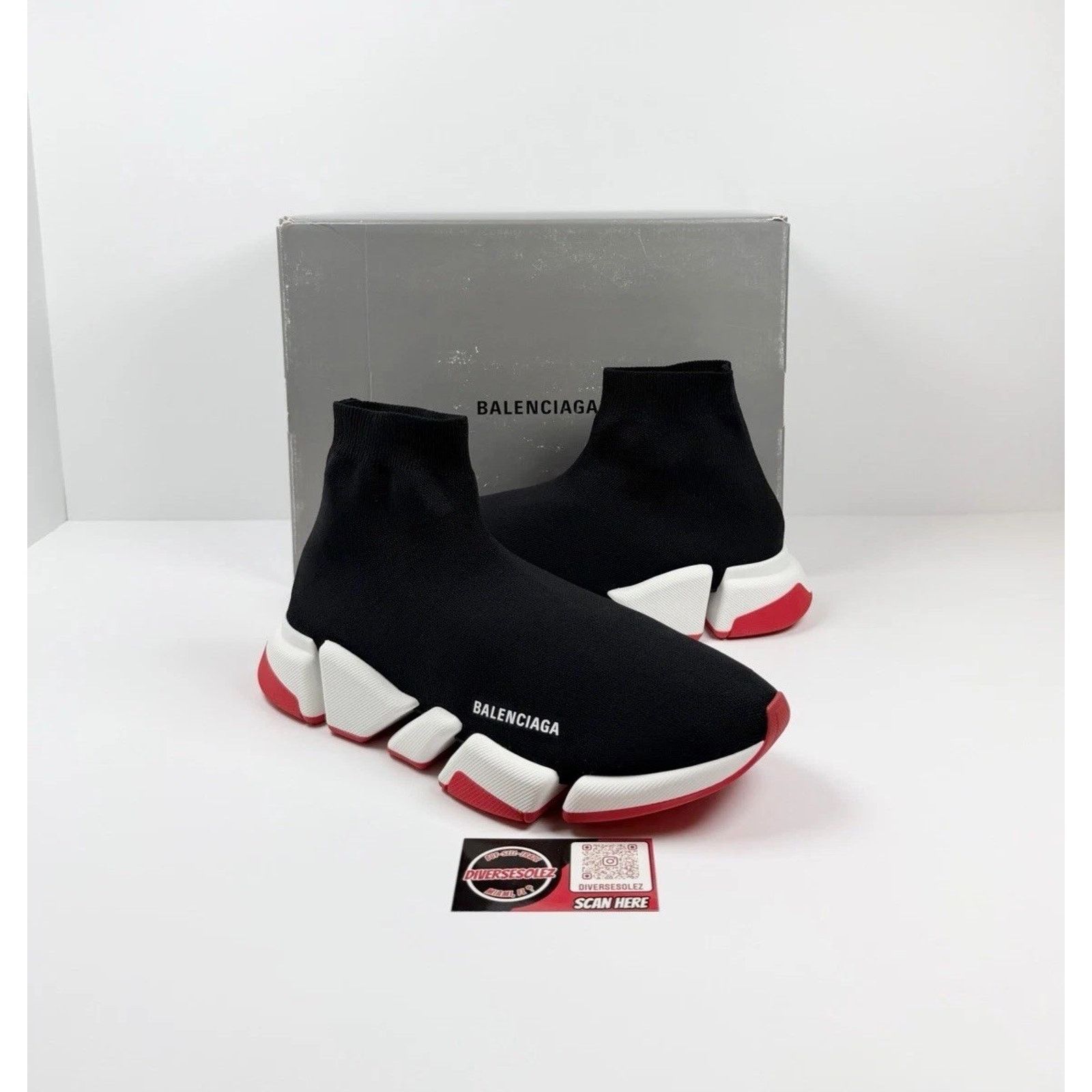 Balenciaga Size 46EU/13US - Balenciaga Speed Triple Black Red NEW! Size US 13 / EU 46 - 1 Thumbnail
