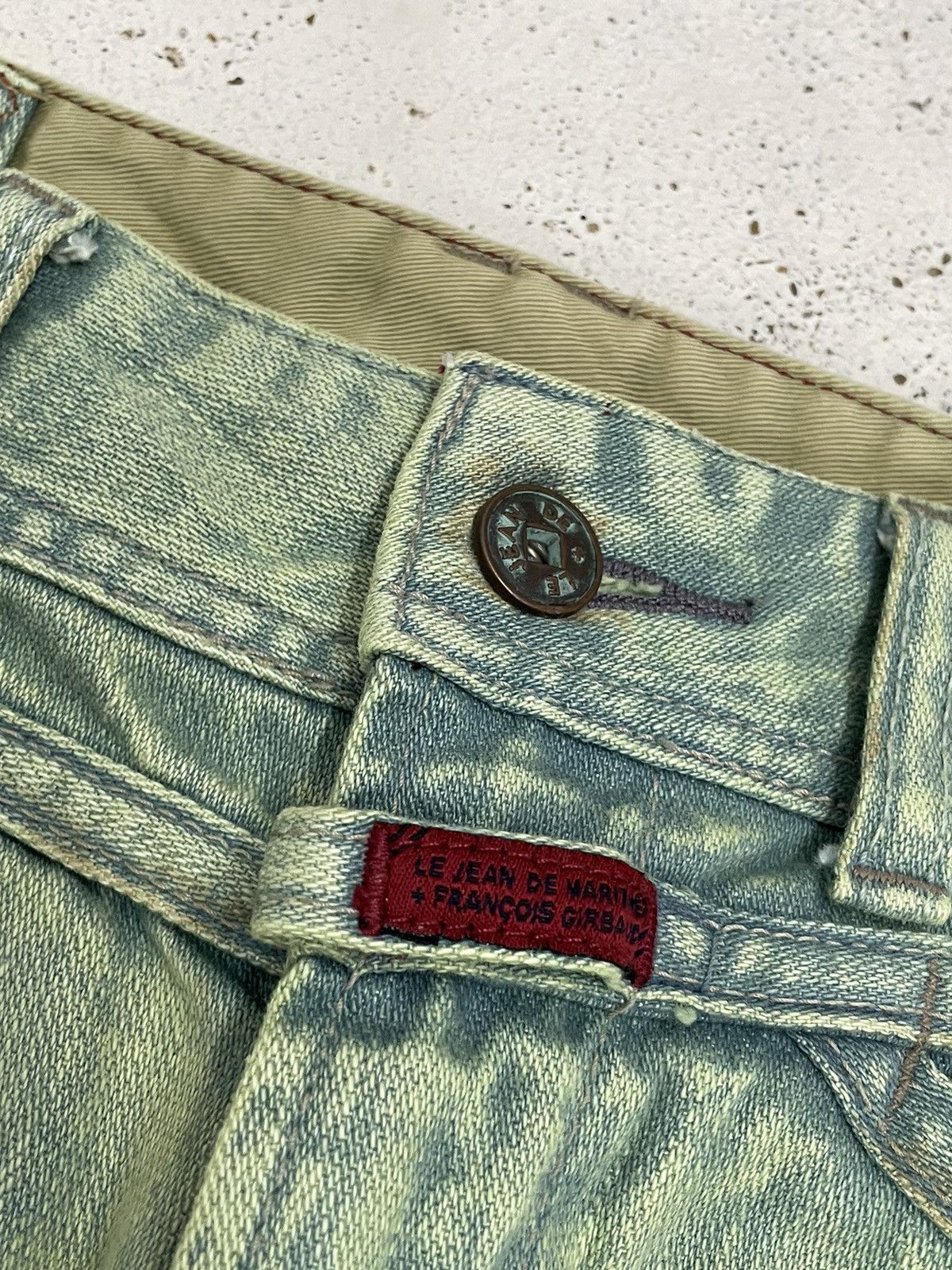 Designer × Marithe + Francois Girbaud Girbaud Green Rust Crazy Wash Flare Denim Size US 28 / EU 44 - 13 Thumbnail