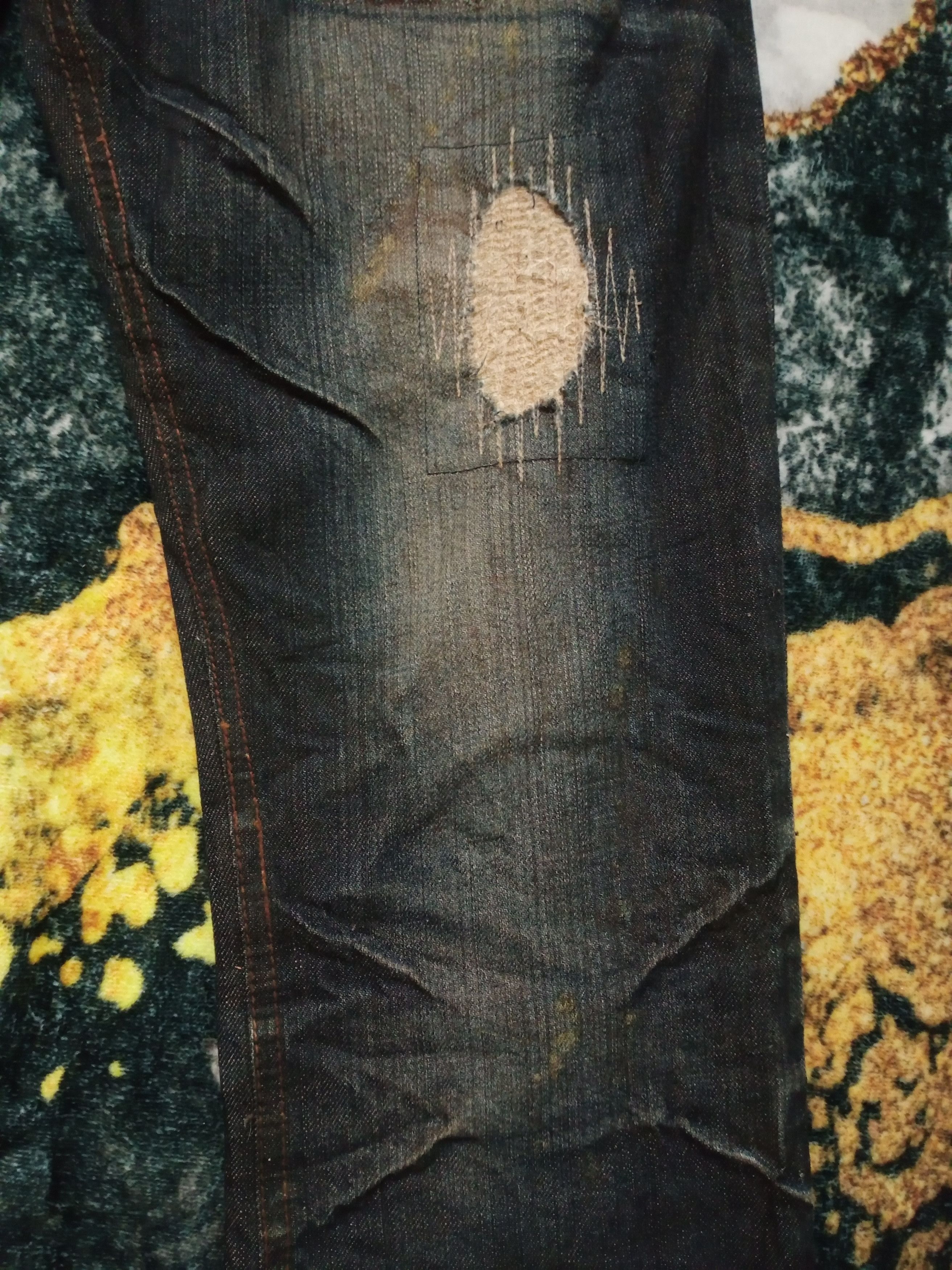 Issey Miyake Vintage Tete Homme Issey Miyake Flare Distressed Denim Jeans Size US 31 - 8 Thumbnail